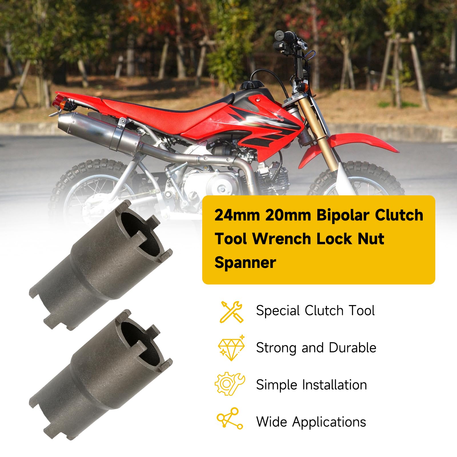 Hiaors 24Mm 20Mm Bipolar Clutch Tool Wrench Lock Nut Spanner Compatibe With Atc 110 125 Atc 90 Ca 200 Cb 200 Motorcycle Taotao R