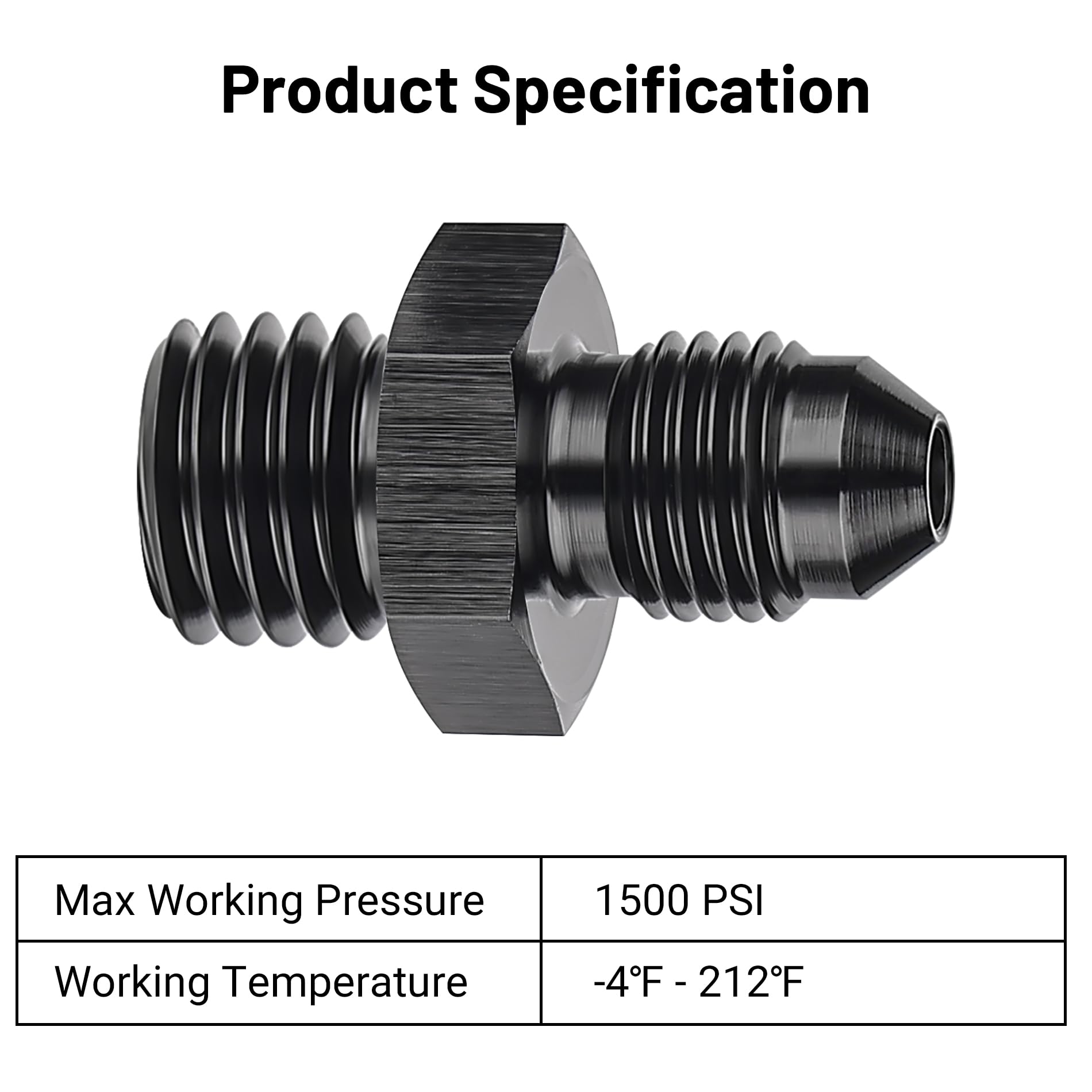 Evil Energy 3An Male Flare To M12 X 1.25Mm Male Metric Fitting Adapter Aluminium Alloy 2Pcs