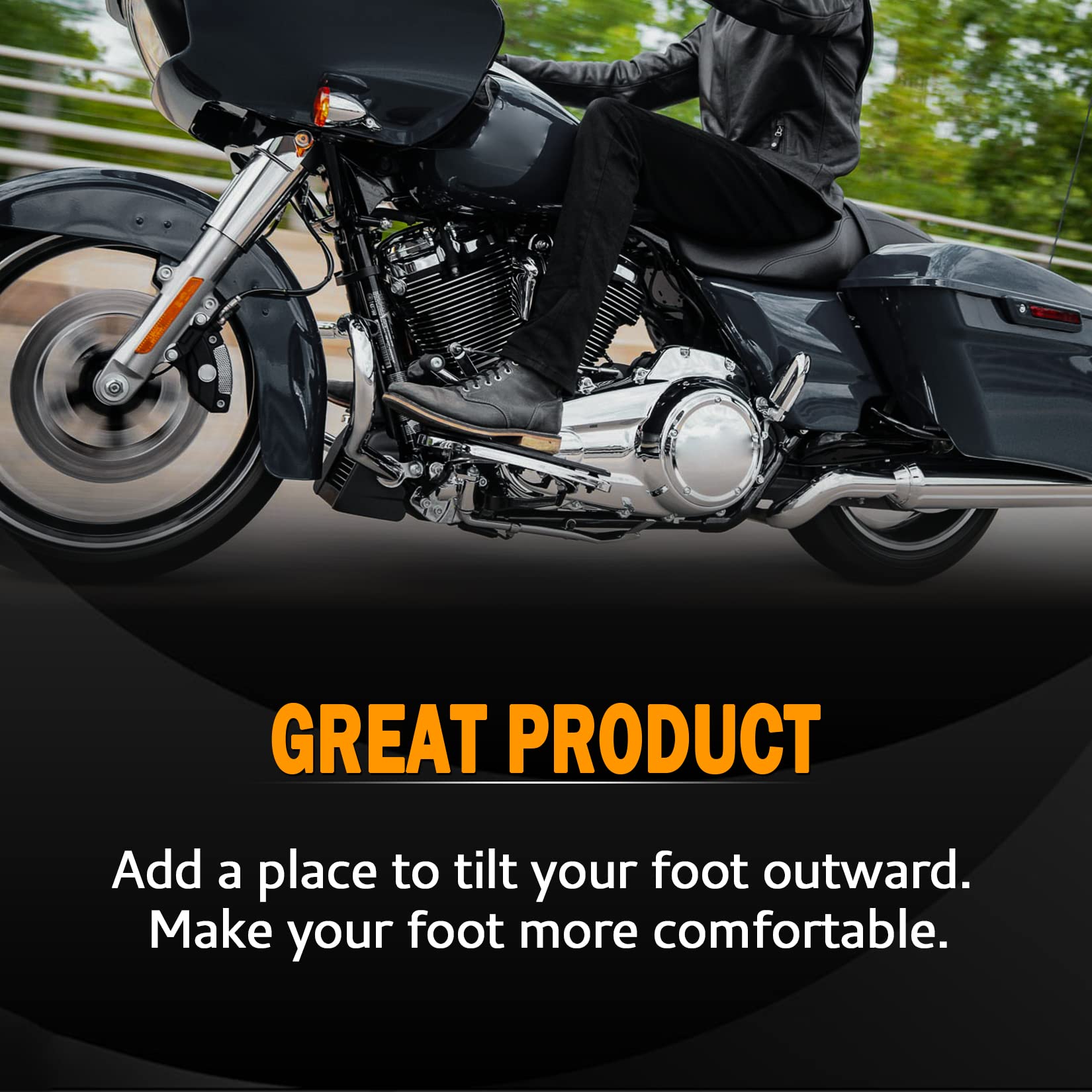 Pbymt Front Footboard Rubber Insert Rider Footboard Floorboard Foot Peg Footrest Pad Compatible For Harley Touring Softail Road