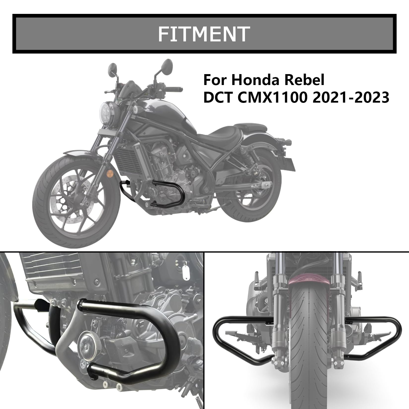 Rebel 1100 Crash Bar With Installation Instruction- Psler Engine Guard Highway Crash Bars For Cmx Rebel 1100 Rebel1100 Dct Rebel 1100T 2021 2022 2023 2024 Motorcycle Falling Protection