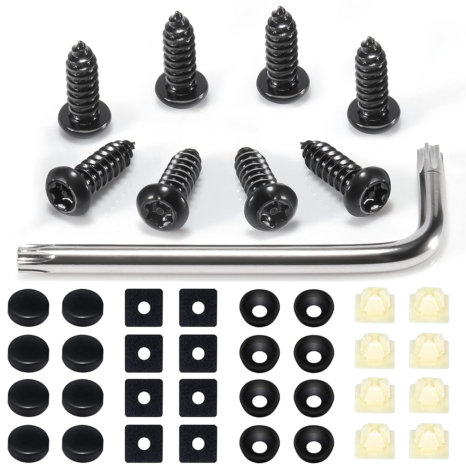 8 Sets Anti-Theft Stainless Steel License Plate Fasteners