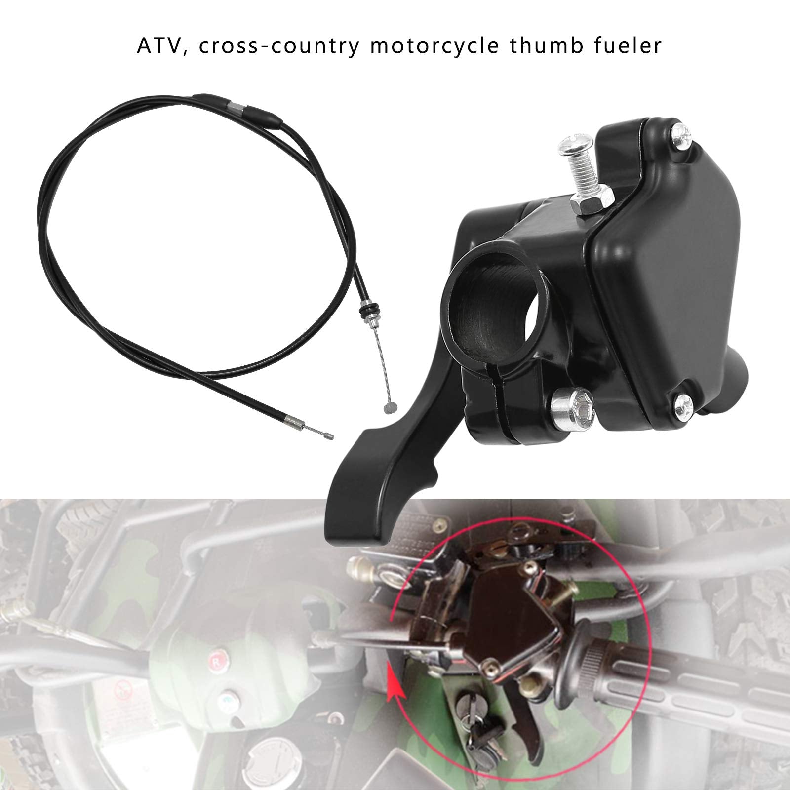 Anxingo 7/8'' 22Mm Thumb Throttle Cable Accelerator Control Handle Assembly Replacement For 50Cc 70Cc 90Cc 110Cc 125Cc 250Cc Taotao Atv Quad Go Kart Pit Bike