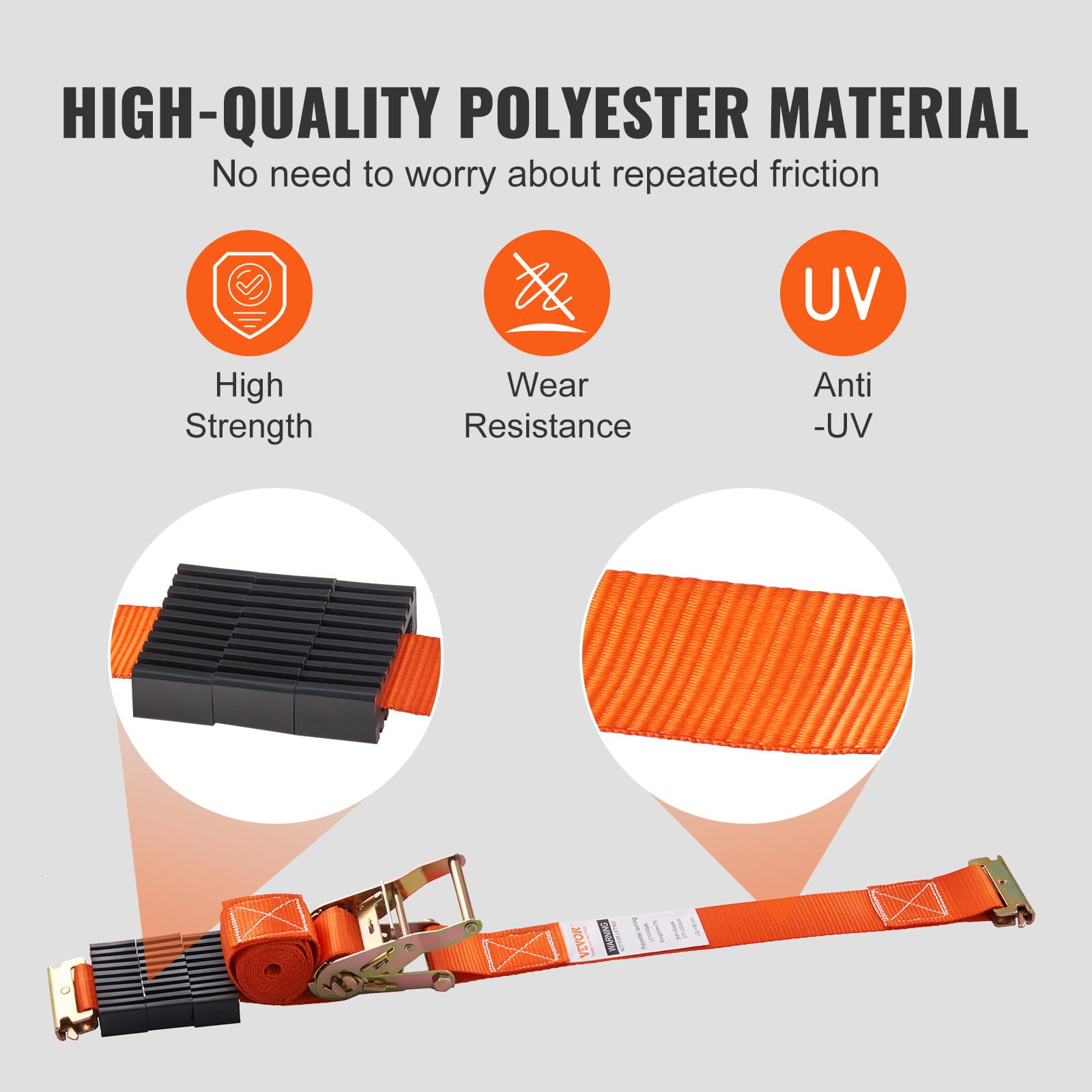 Vevor Wheel Chock Tie Down Kit, 2'' X 96'' Tie Down Strap Kit, Heavy Duty Trailer Tie Down System For 10''-23'' Wheels, Atv, Utv