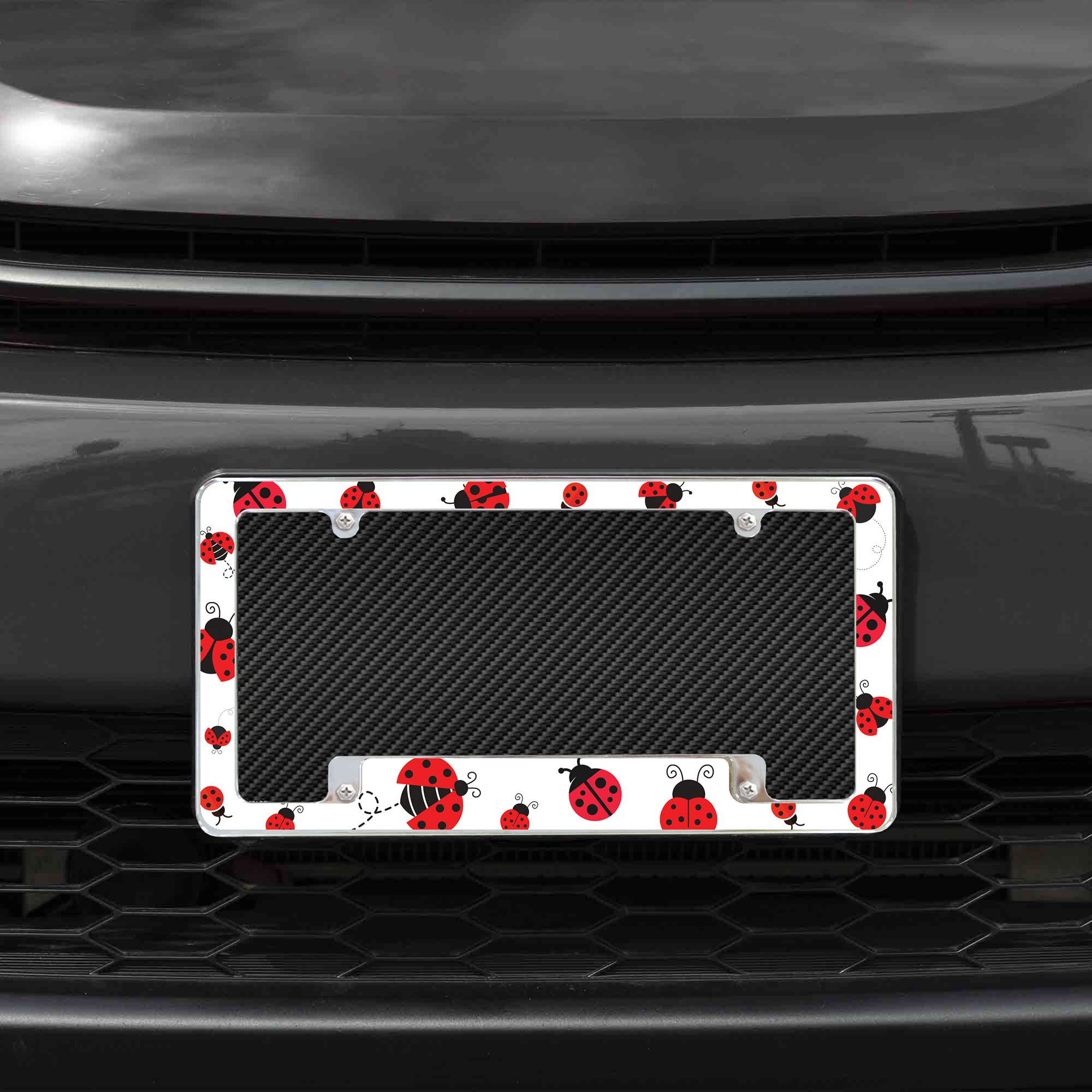 Rico Industries Ladybugs #1 All Over Automotive License Plate Frame for Car/Truck/SUV (12 x 6)
