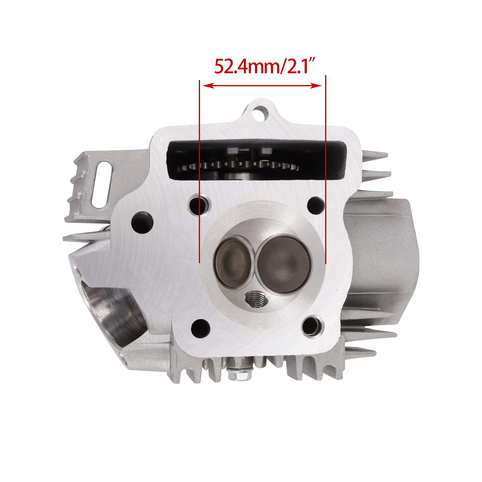 WOOSTAR 52.4mm Complete Cylinder Head 66mm Valves Replacement for 4 Stroke Chinese TaoTao Coolster 110cc Engine ATV Go Kart Dirt