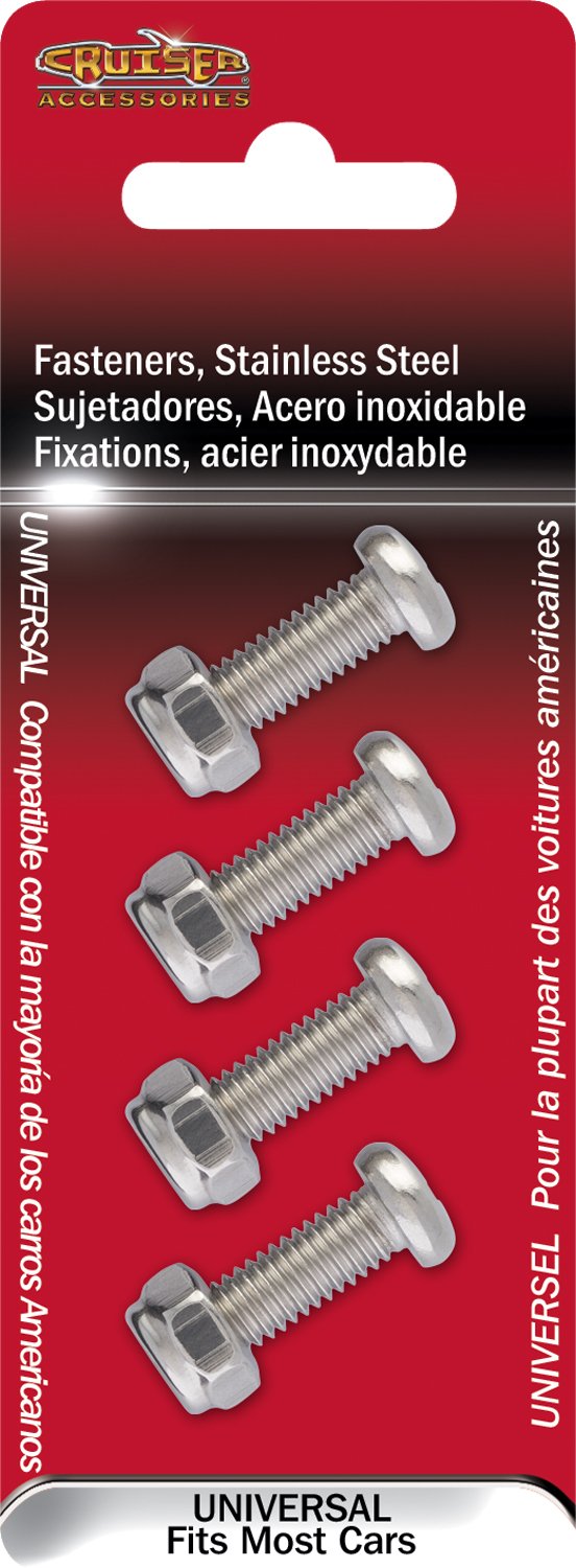 Cruiser Accessories 80630 License Plate Frame Fasteners, Stainless Steel