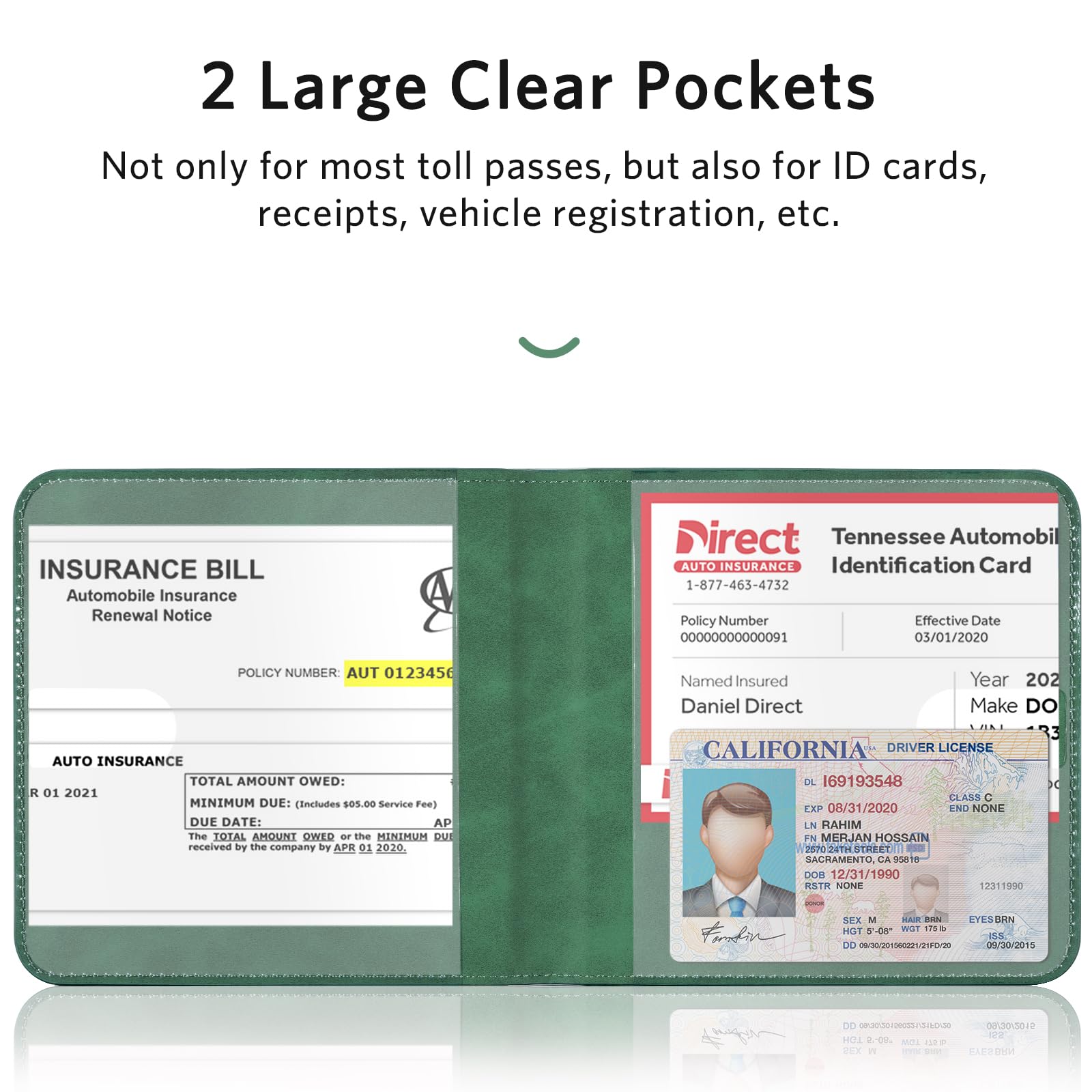 Cobak Car Registration And Insurance Holder - Men And Women Small Lightweight Vehicle Glove Box Car Organizer, Auto Truck Compar