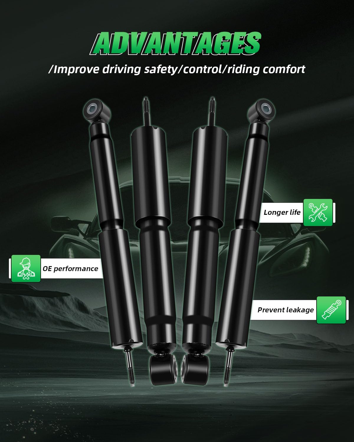 Shocks Absorbers,Scitoo Front Rear Gas Struts Shock Absorber Fit For 1998 1999 2000 2001 2002 For Honda Passport,1999 2000 For Isuzu Amigo, 2002 2003 2004 For Isuzu Axiom/Rodeo 344298 344299 Set Of 4