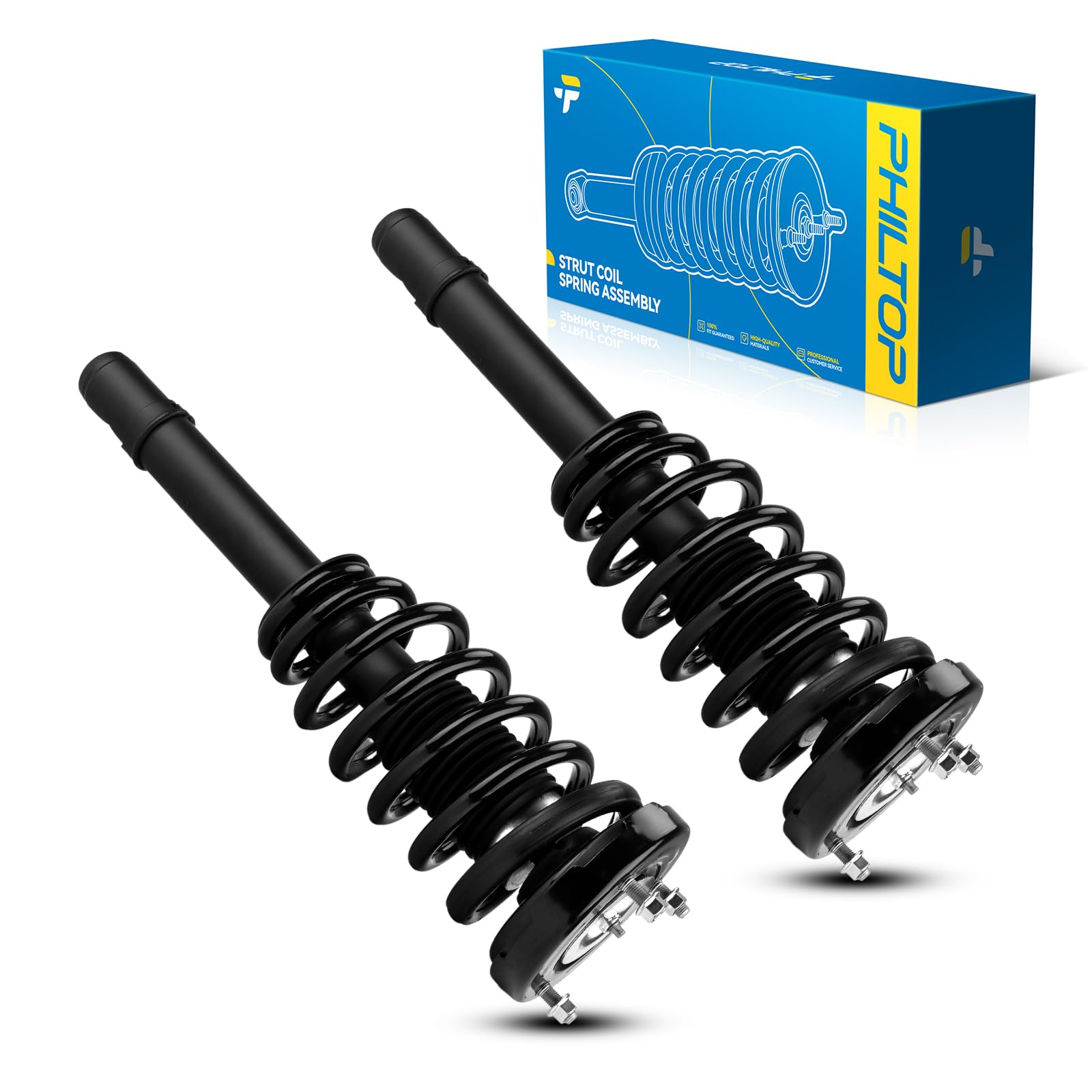 Philtop Front Struts Shock Absorber Fit For Sonata 2006-2010, Azera 2006-2011, Complete Struts With Coil Spring Assembly, Quick