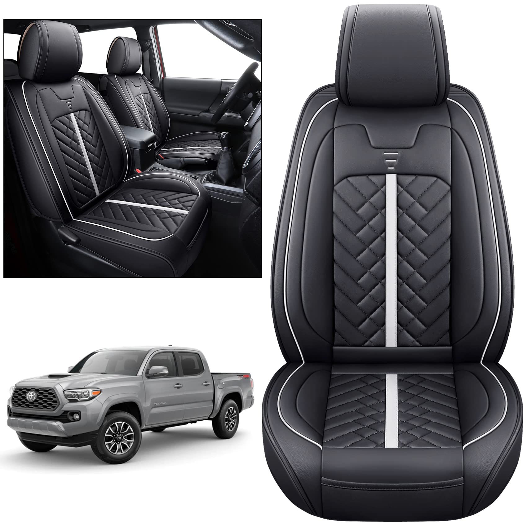 Tomatoman Toyota Tacoma Seat Covers 2005-2022 2023 2024 2025 Truck Access Crew Double Cab TRD Offroad Limited SR5 V6 Pickup Car 