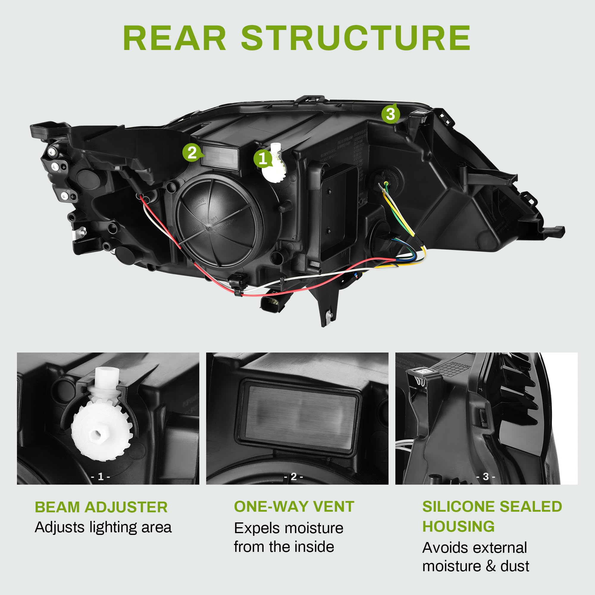 Autosaver88 Projector Headlights Assembly Compatible With 2014-2020 Chevy Impala Factory Halogen Headlamp With Bulbs Black Housi