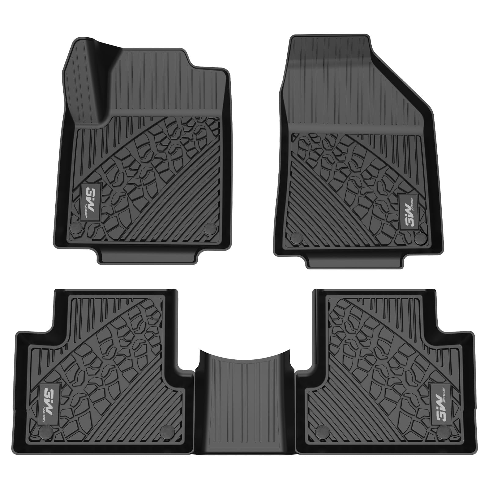 3W Floor Mats Fit For Jeep Cherokee 2015-2024 Tpe Floor Liner 1St And 2Nd Row Full Set Car Mats, Black (Not For Grand Cherokee)