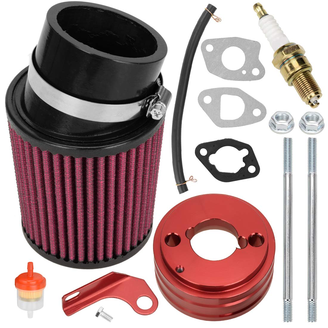 FVRITO High Performance Upgraded Filter Adapter Intake Spark Plug Kit for Predator 212cc 6.5 Hp Honda GX160 GX200 Engine Mini Bi