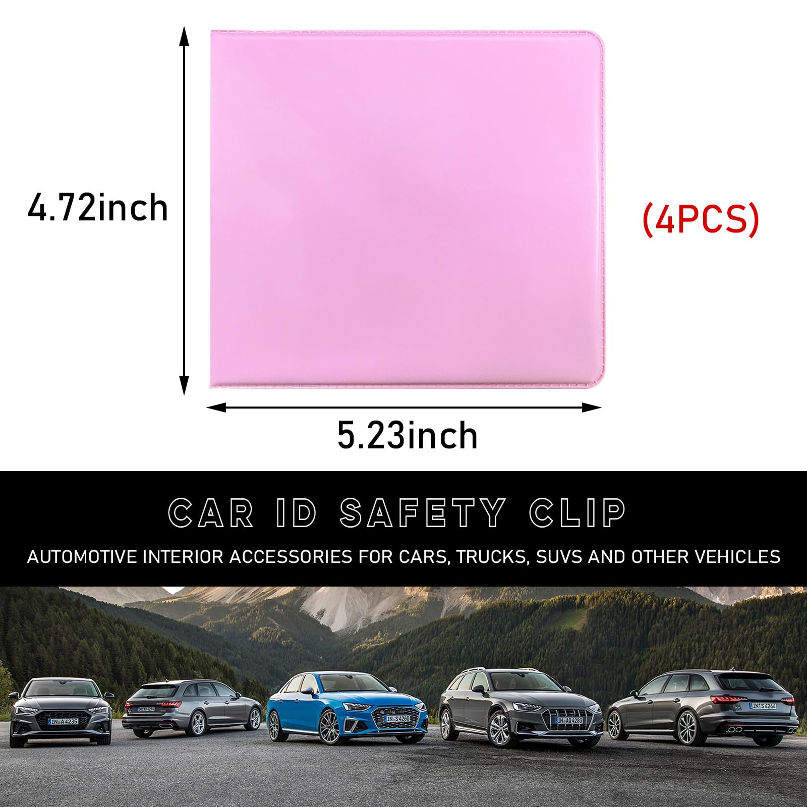 Ziciner 4PCS Car Registration and Insurance Holder, 5.2''   4.7'' Premium Auto Glove Box Organizer with Closure, Essential Vehic