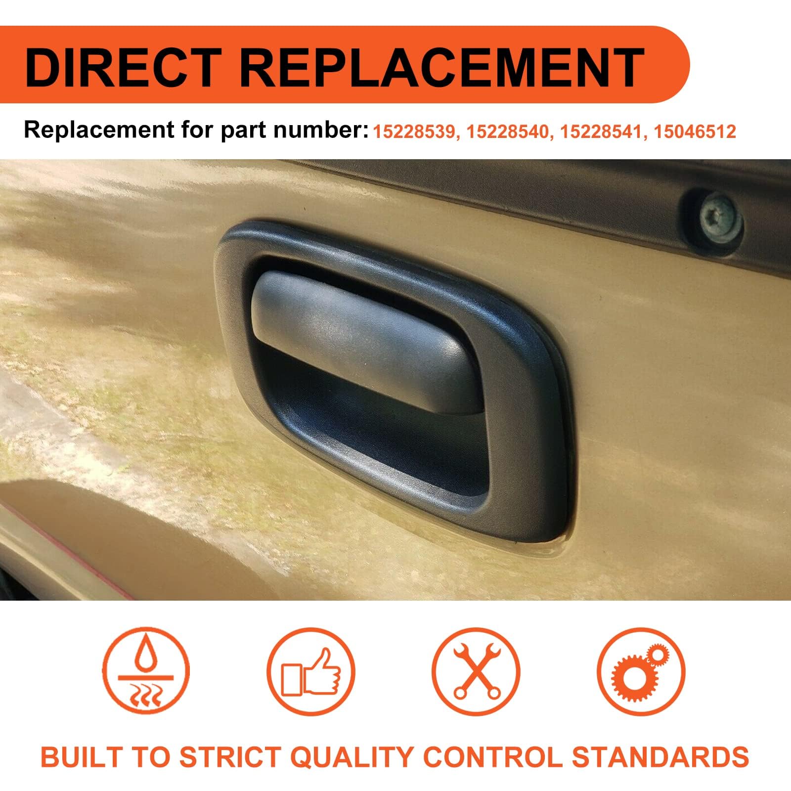 ECOTRIC Tailgate Handle Bezel Cover Compatible with 1999-2007 Chevy Chevrolet GMC Silverado Sierra 1500 2500 3500 HD Pickup Truck Replacement for 15228539 76106 GM1916102