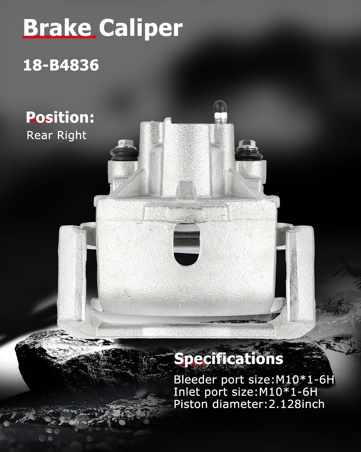 cciyu 18-B4836 Rear Right Brake Caliper With Bracket For Chrysler For Aspen 2007-2009,For Dodge For Durango 2004-2009,For Dodge