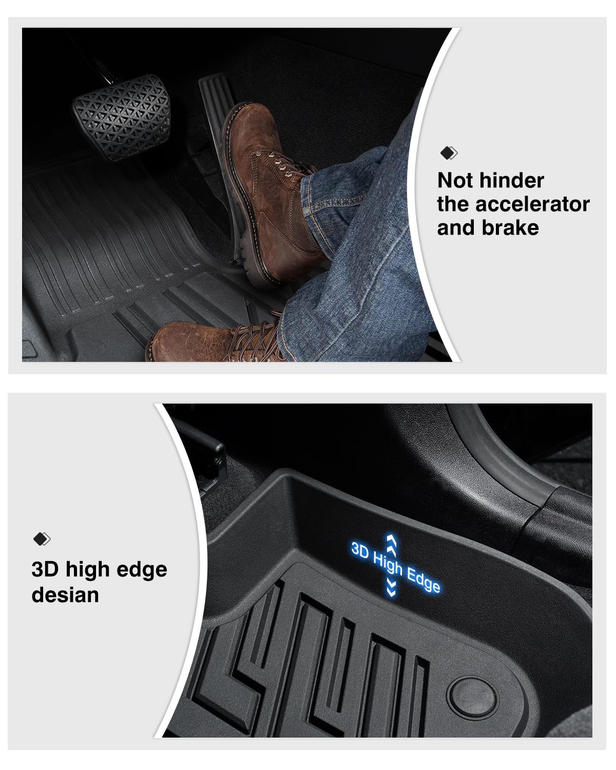 Powerty Floor Mats For 2018-2024 Bmw X3 / 2019-2024 Bmw X4, Custom Fit For Bmw X3 Accessories, 3D Tpe All Weather Car Mats Heavy