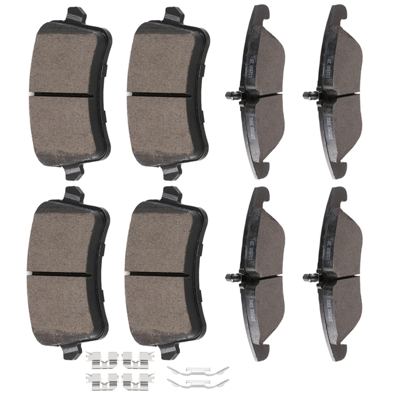 Automuto 8Pcs Front & Rear Semi-Metallic Disc Brake Pads Set D1386 D1322 For Audi A4 A4 Allroad A4 Quattro A5 A5 Quattro Allroad