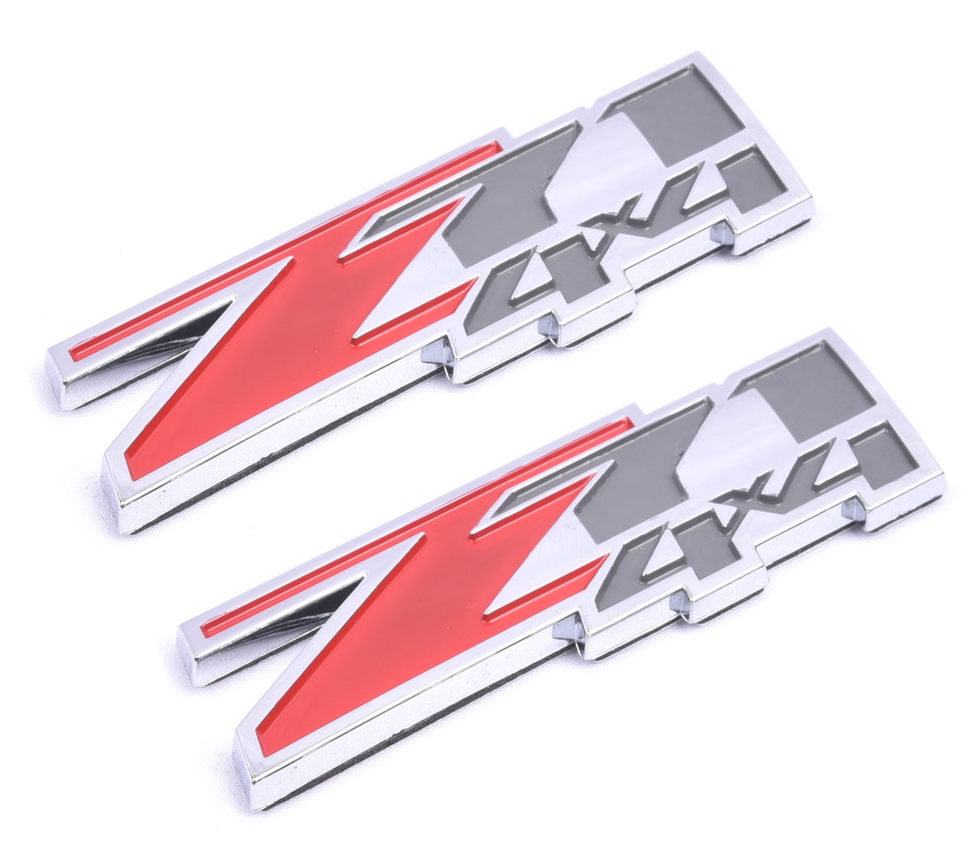 Aimoll 2pcs Z71 4x4 Emblems Badges, 3D ABS Decal Emblems for Chevy GMC Silverado (Chrome Red)