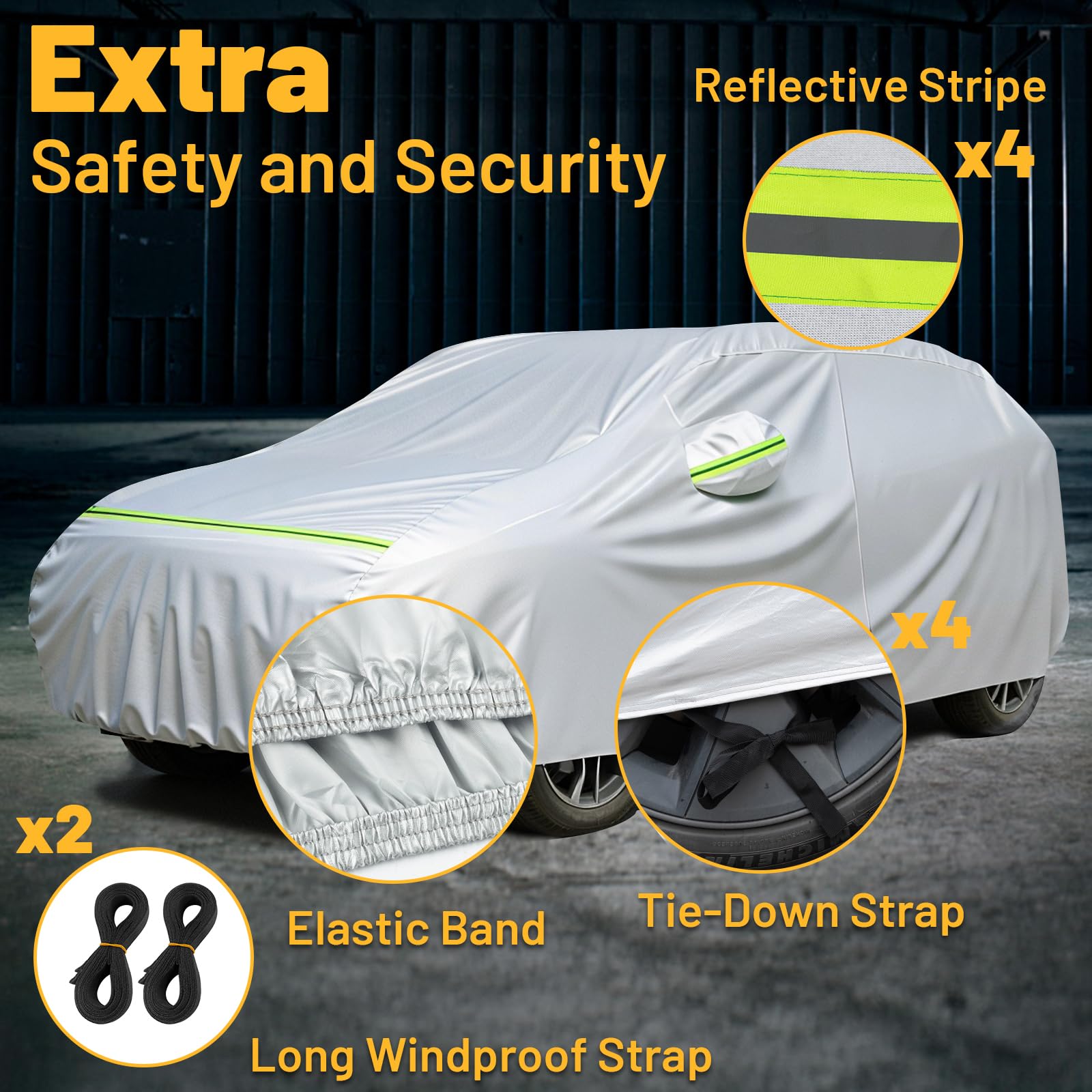 Favoto Hatchback Car Cover Waterproof All Weather For Automobiles Compatible With Vw Golf, Ford Fiesta, Honda Fit, Outdoor Sun R