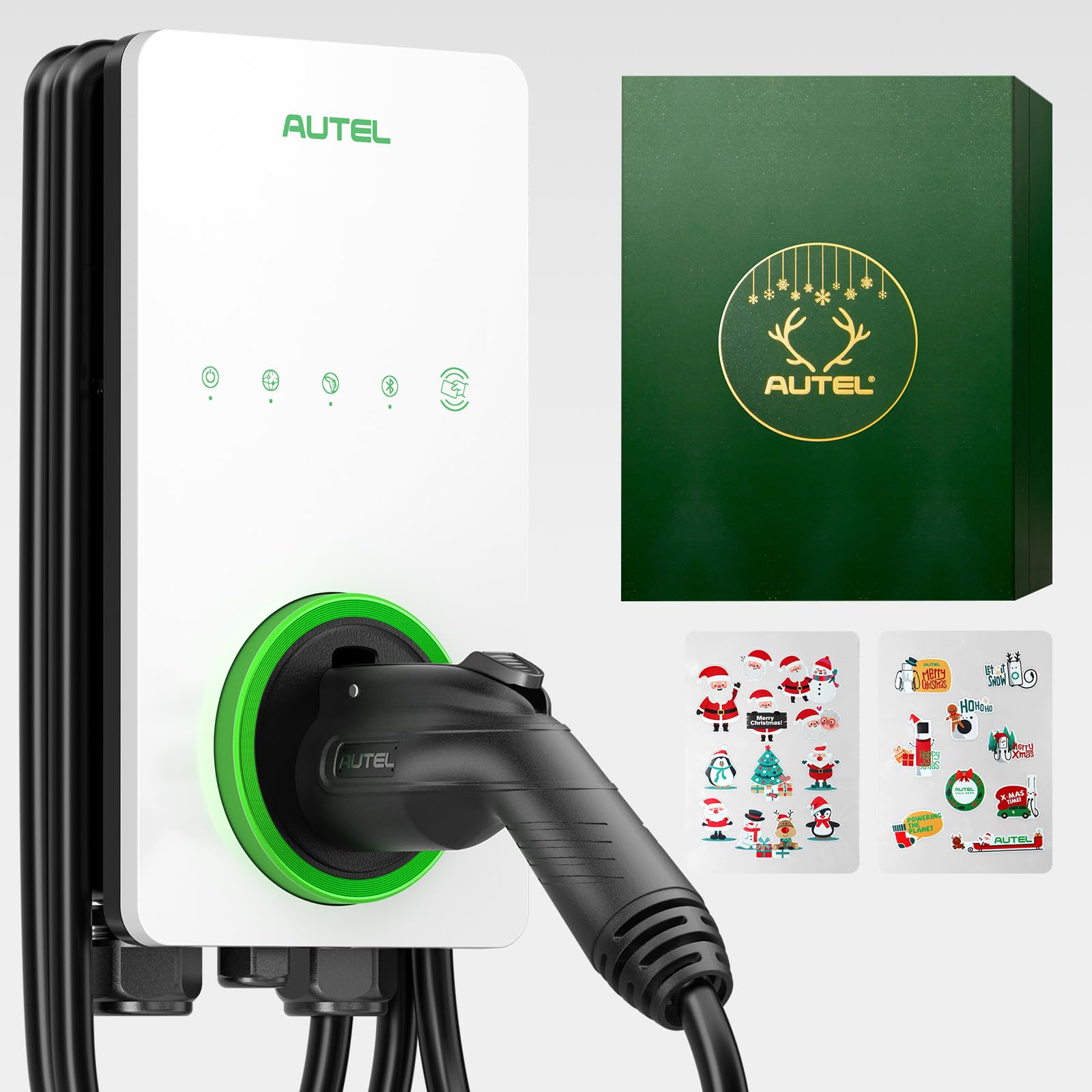 Autel Maxicharger Electric Vehicle (Ev) Charger,240V Indoor/Outdoor Car Charging Station With Level 2, White