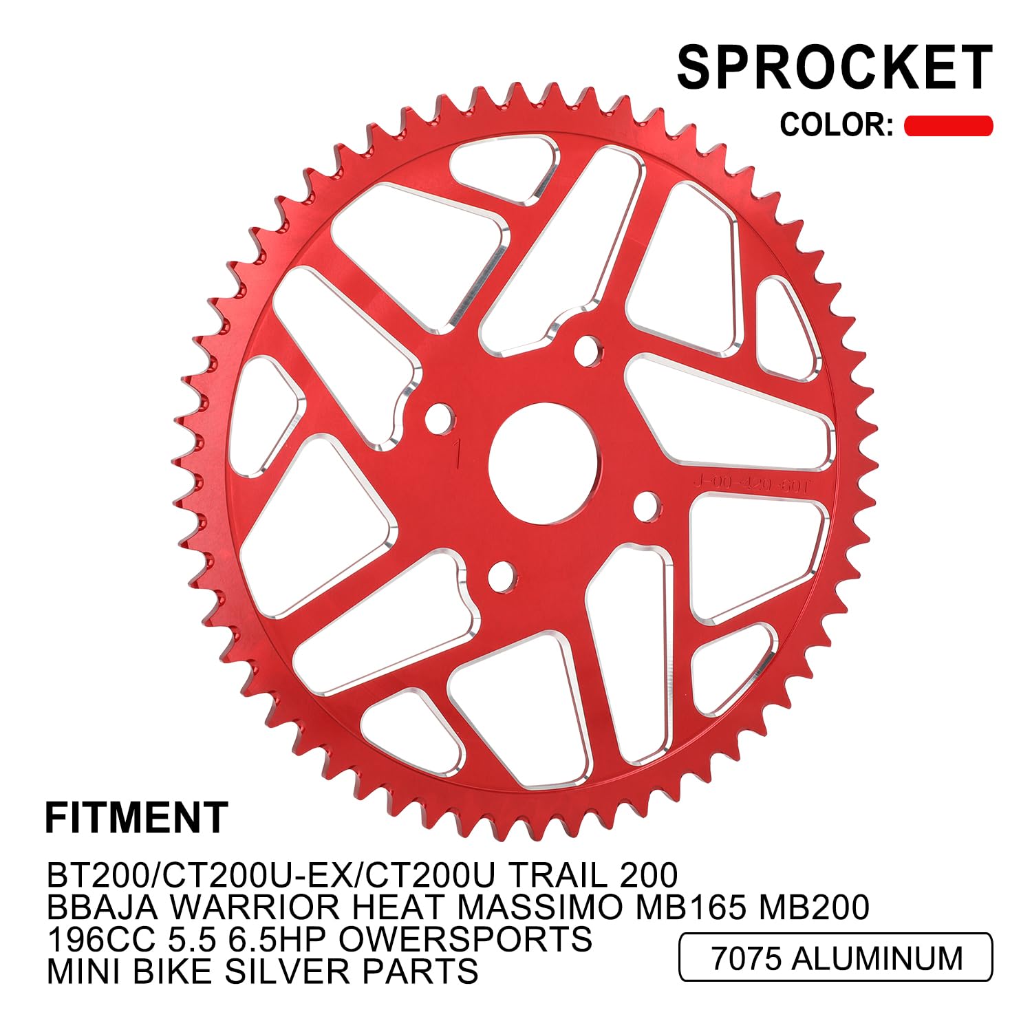 IUVWISN 60T 420 Chain Sprocket 40MM Rear Drive Wheel Sprocket CNC for CT200U CT200U-EX BT200X Baja Warrior Predator 212cc 196cc