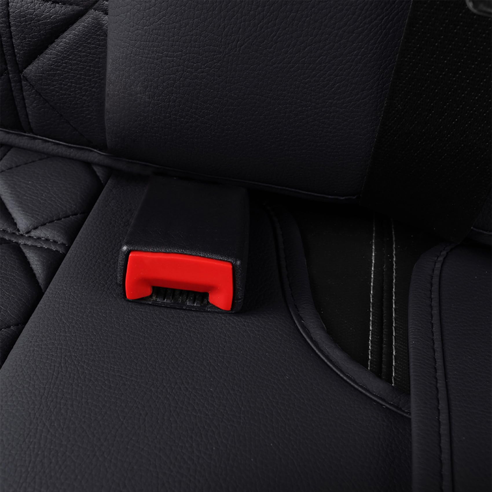 Yiertai Ram Seat Covers Fit For 2009-2023 2024 1500Hd 2010-2024 2500/3500Hd Pickup Rear Seat Cover Crew Double Cab Quad Cab Waterproof Faux Leather Seat Covers(1 Rear Seat Cover/Black-Red)