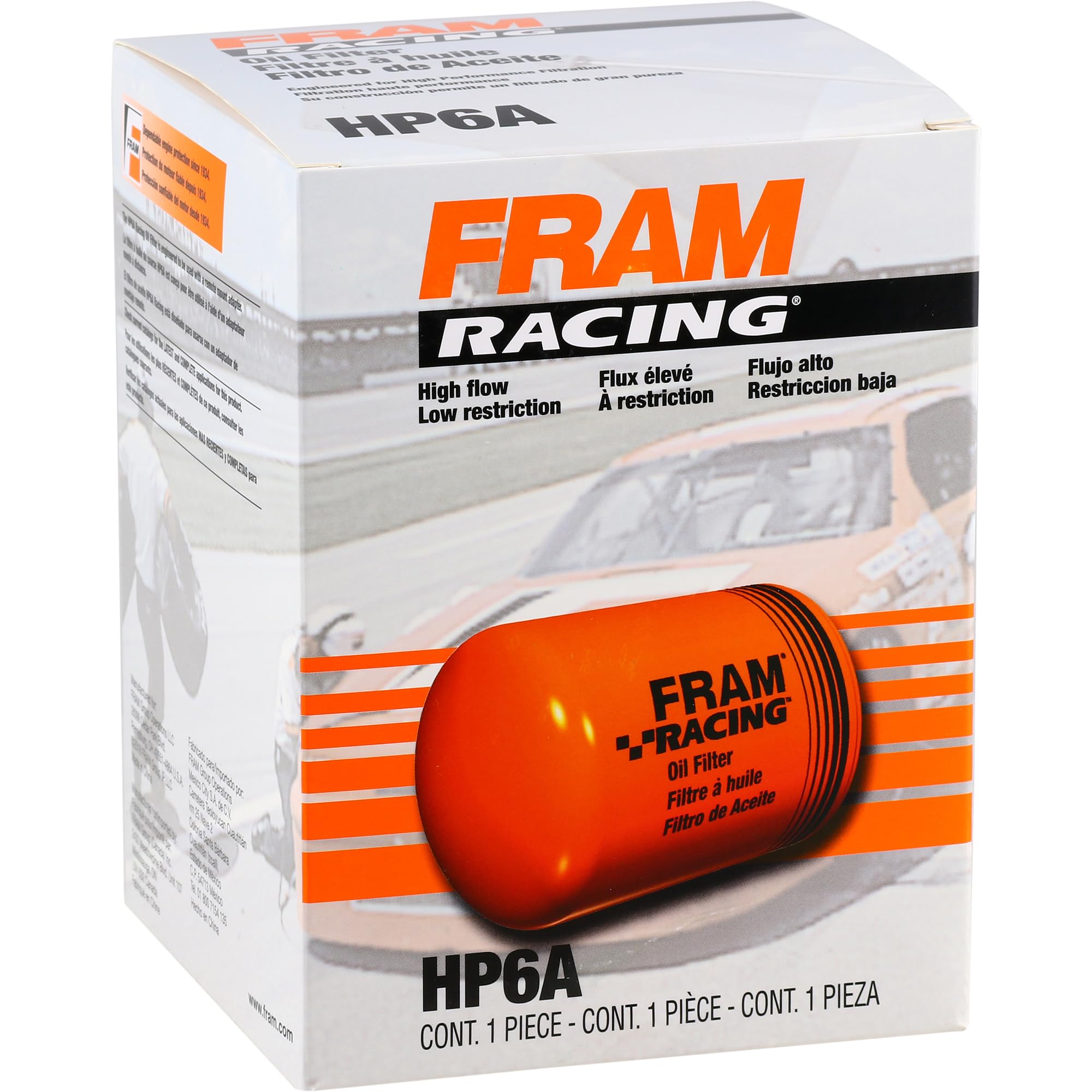 FRAM Racing HP6A High Performance Spin-On Oil Filter for Select Vehicle Models