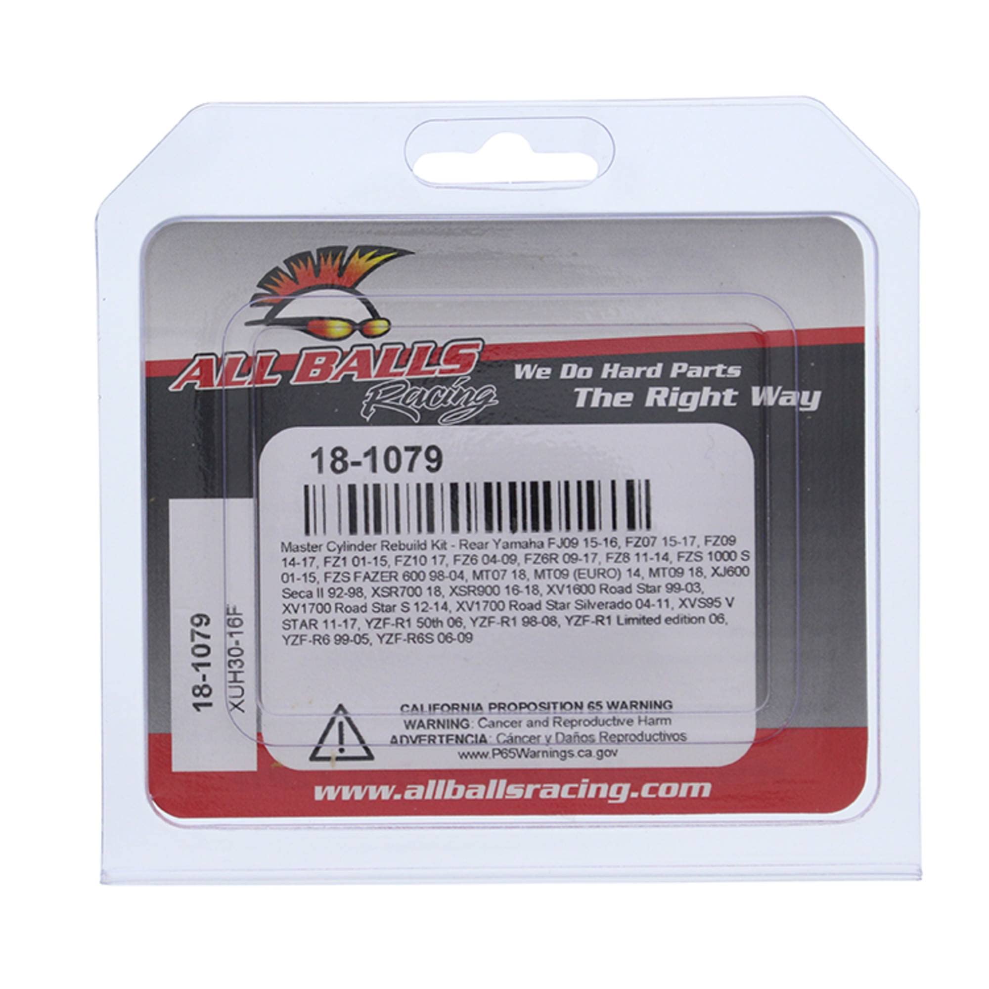 All Balls Master Cylinder Rebuild Kit Rear - 18-1079