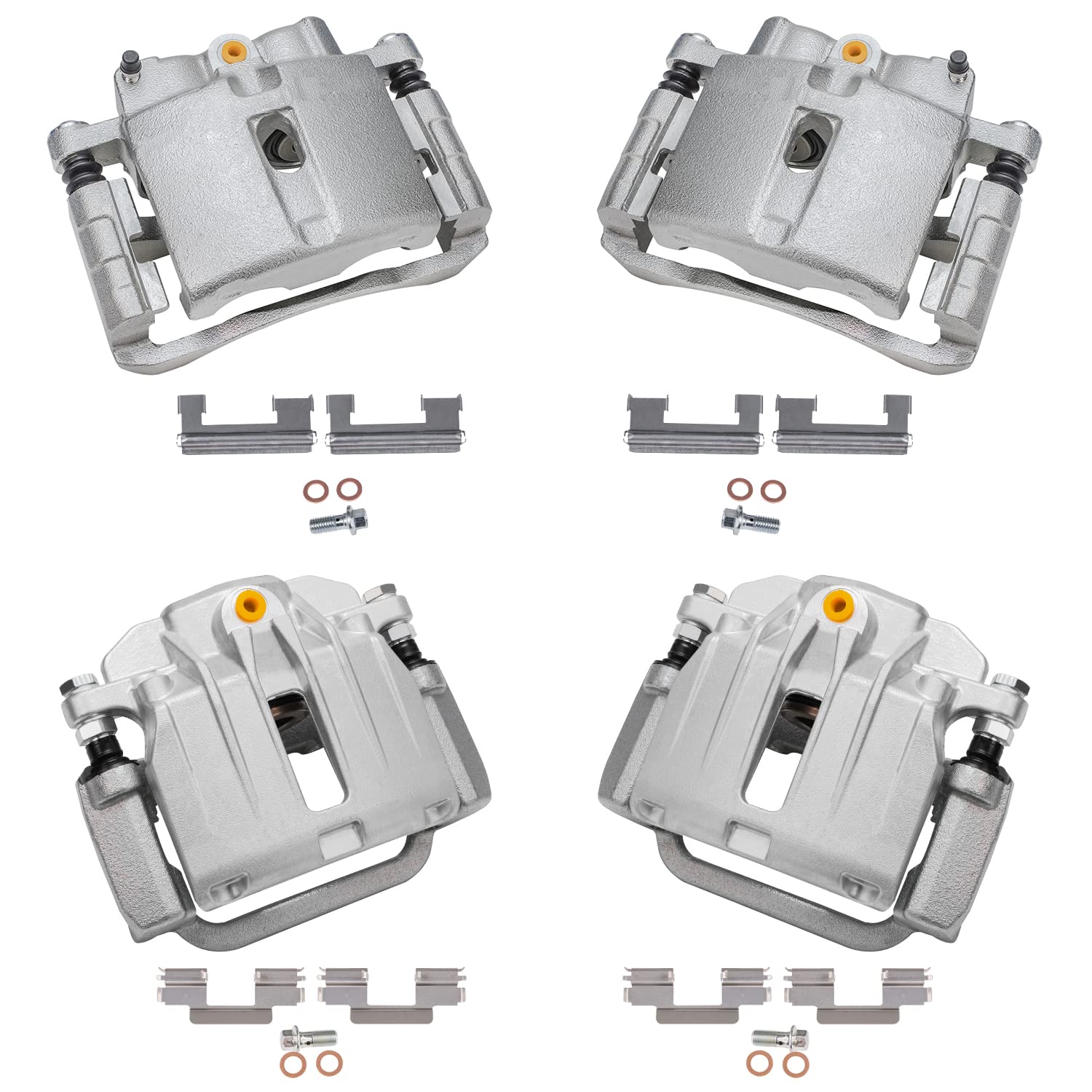 Detroit Axle - 4pc Brake Calipers for 03-06 Chevy Silverado GMC Sierra 1500, 4 Front and Rear Disc Brake Calipers 2003 2004 2005