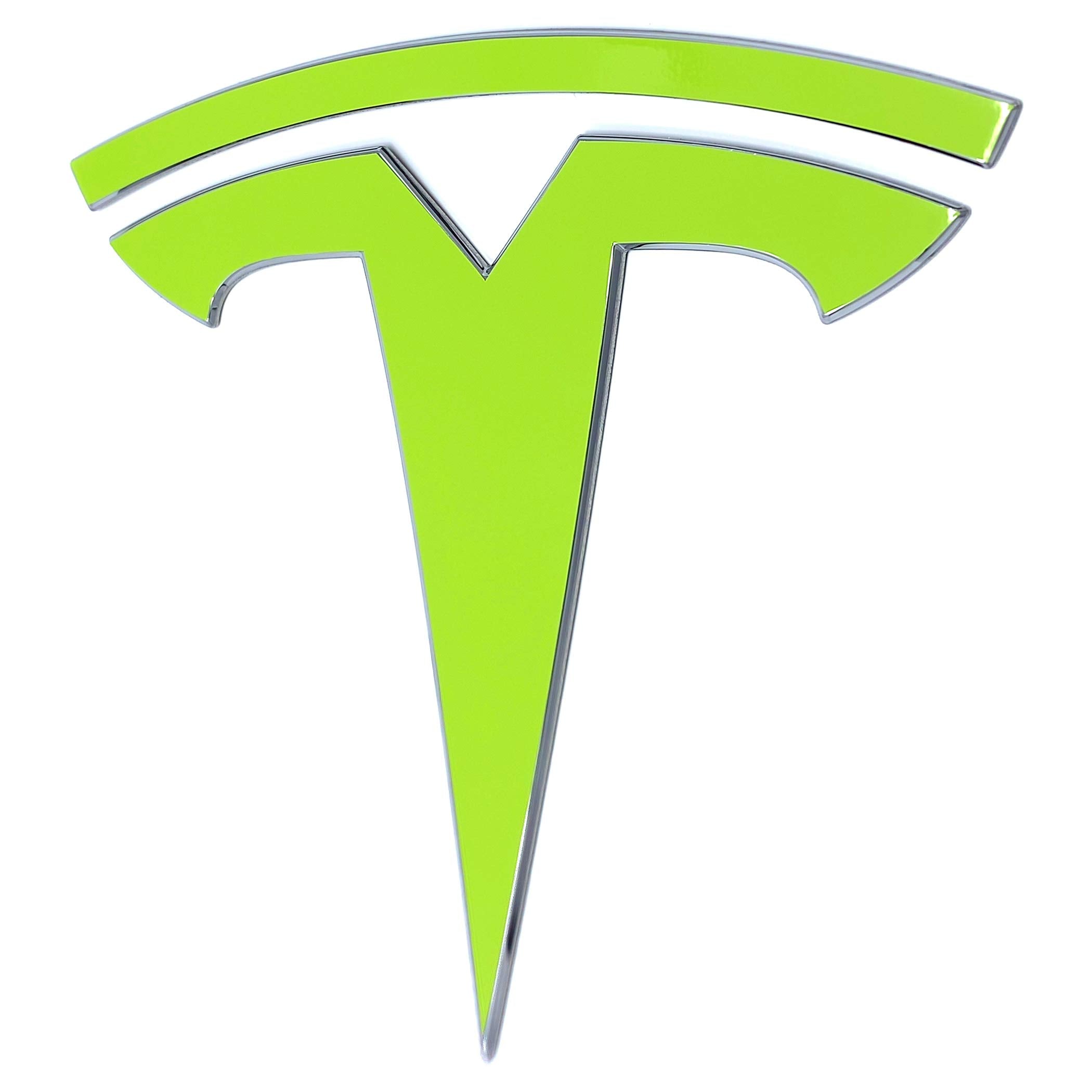 Custom Cut Graphics Logo Decal Wrap For Tesla Model Y, 4-Pc Set (Gloss Lime Green)