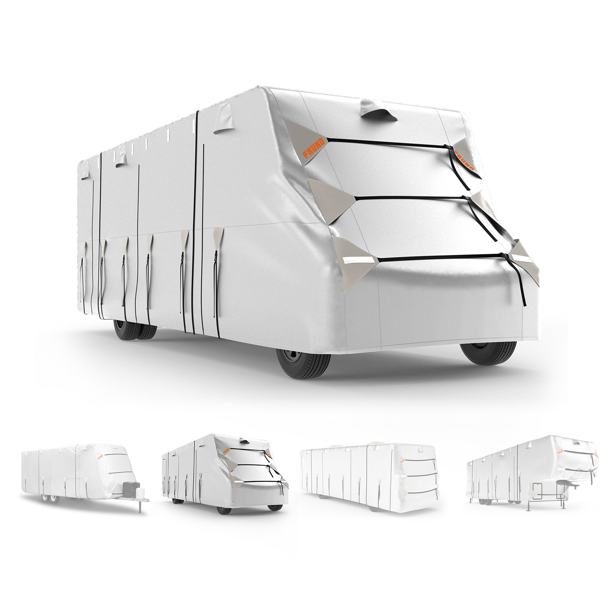 Fruno Oxford Fabric Class C Rv Cover Fits 26'-29' Waterproof Rip-Resistant Anti-Uv Motorhome Camper Cover For Winter Snow With J