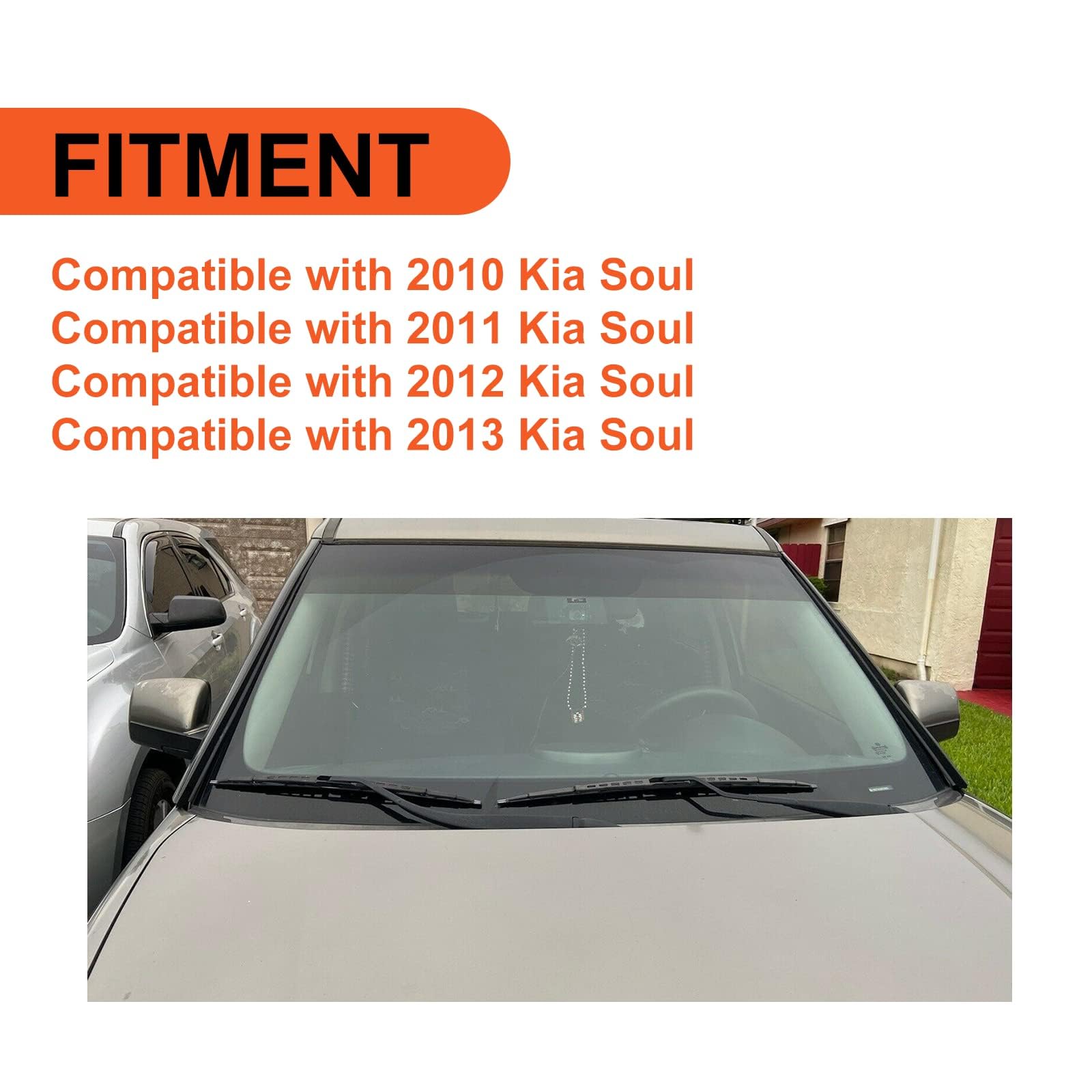 Ecotric Windshield A-Pillar Trim Compatible With 2010-2013 Kia Soul Exterior Molding Set Right Passenger & Left Driver Replaceme