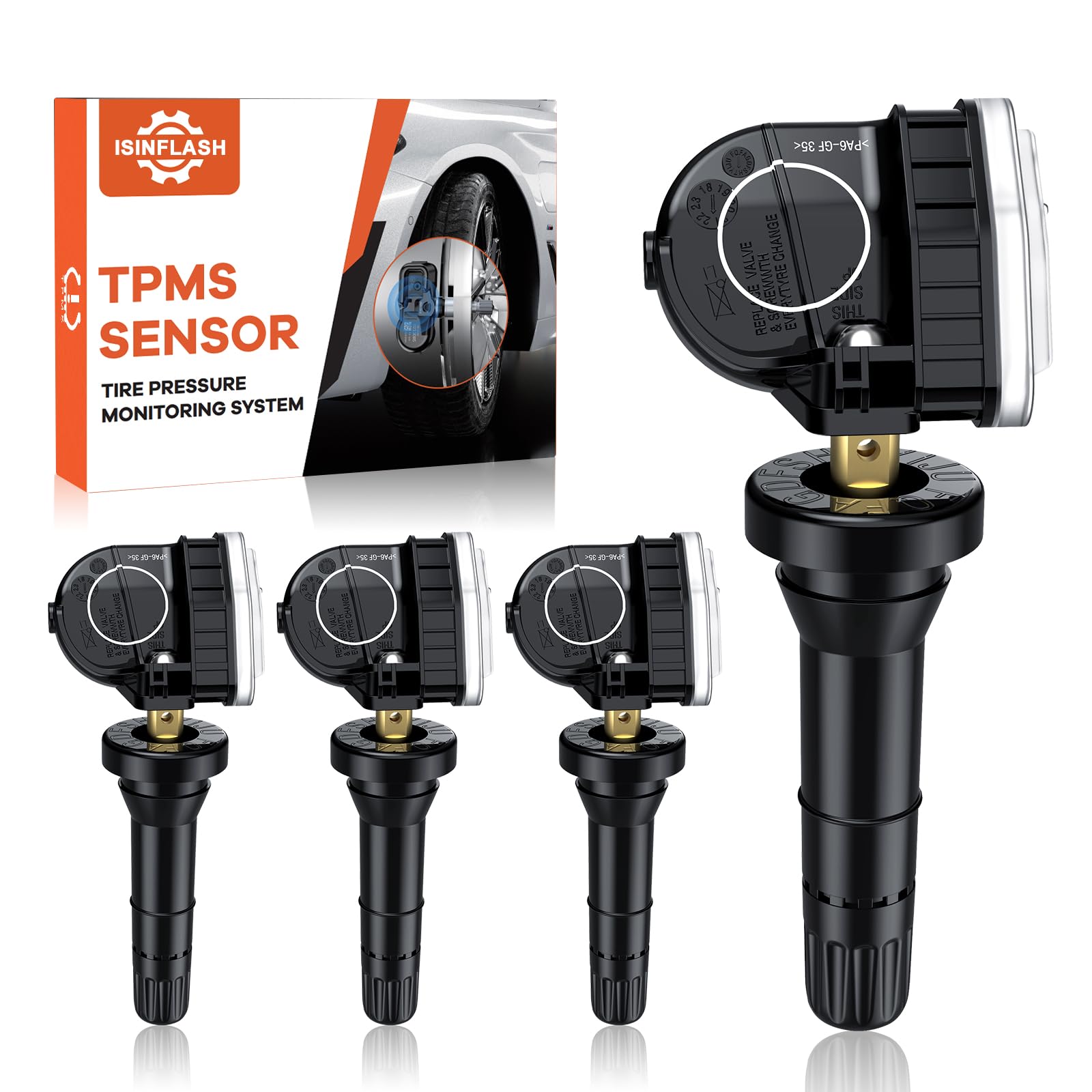 ISINFLASH TPMS Sensor, 315MHz Tire Pressure Monitor Sensors Fit for Ford F150 Ecosport Mustang Escape Explorer Fiesta Ranger for