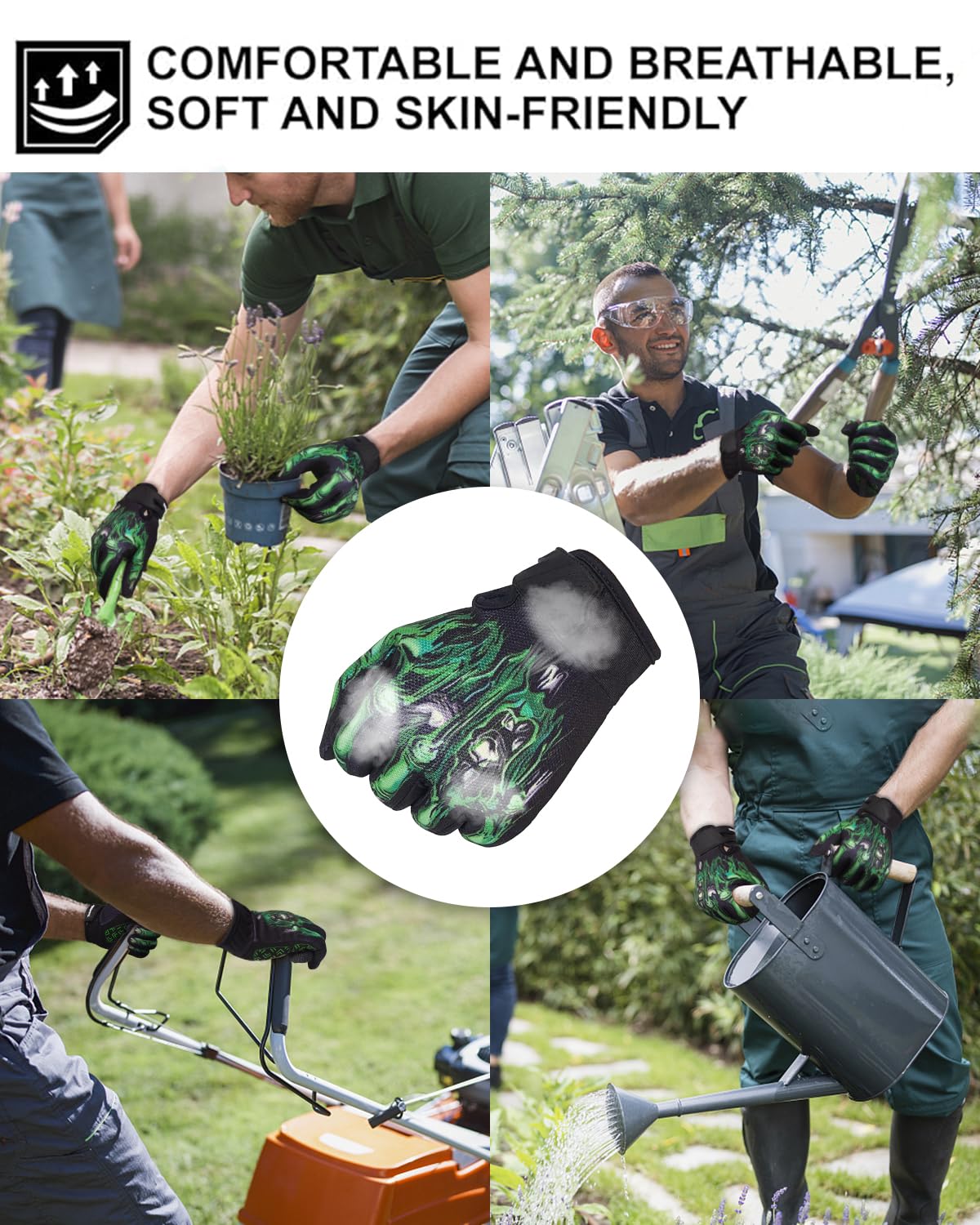 Rigwarl Motorcycle Gloves For Men And Women Touchscreen, Breathable Skeleton Dirt Bike Glove Non-Slip, Designed Riding Gloves Mo