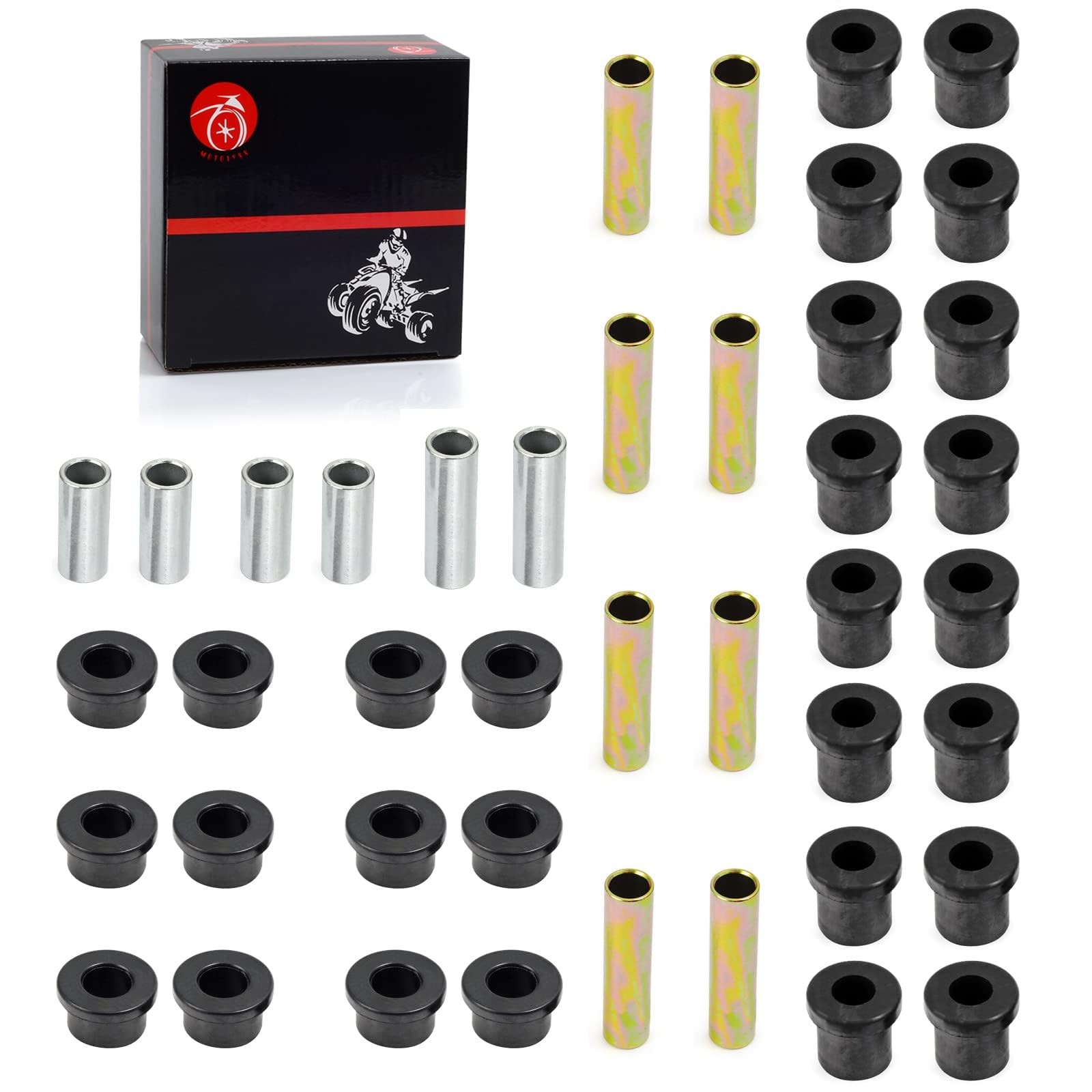 All Front Rear Leaf Spring & Upper A Arm Suspension Bushing & Sleeves Kits Compatible With Club Car Ds Golf Cart 1992-Up