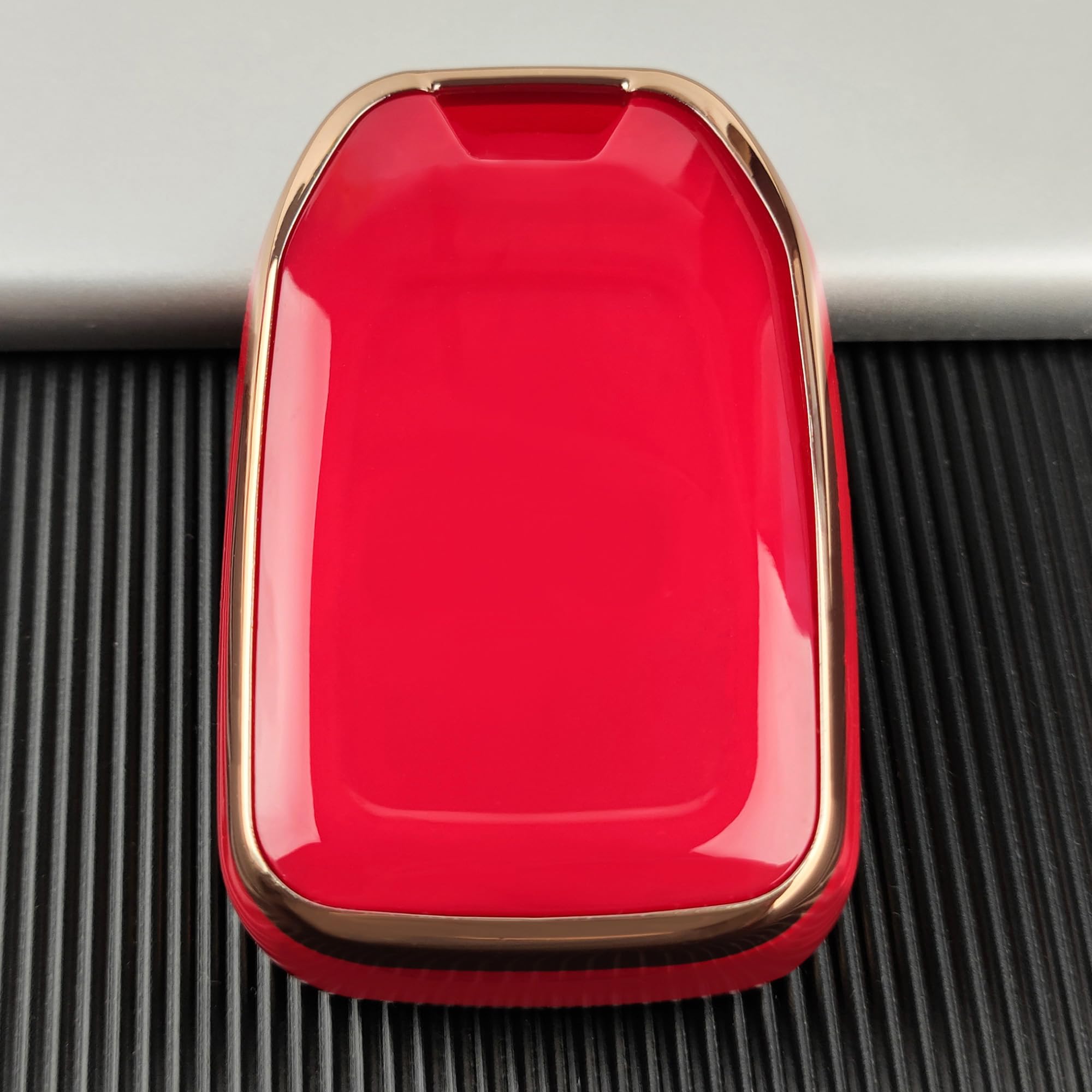 Ollen 5-Button Tpu Key Fob Cover, Fit For Gmc Acadia 2017-2025, For Terrain 2018-2025, Fit For Sierra 2019-2025, For Chevy Silverado 2019-2022, Full Protection Soft Tpu Key Case, With Keychain, Red