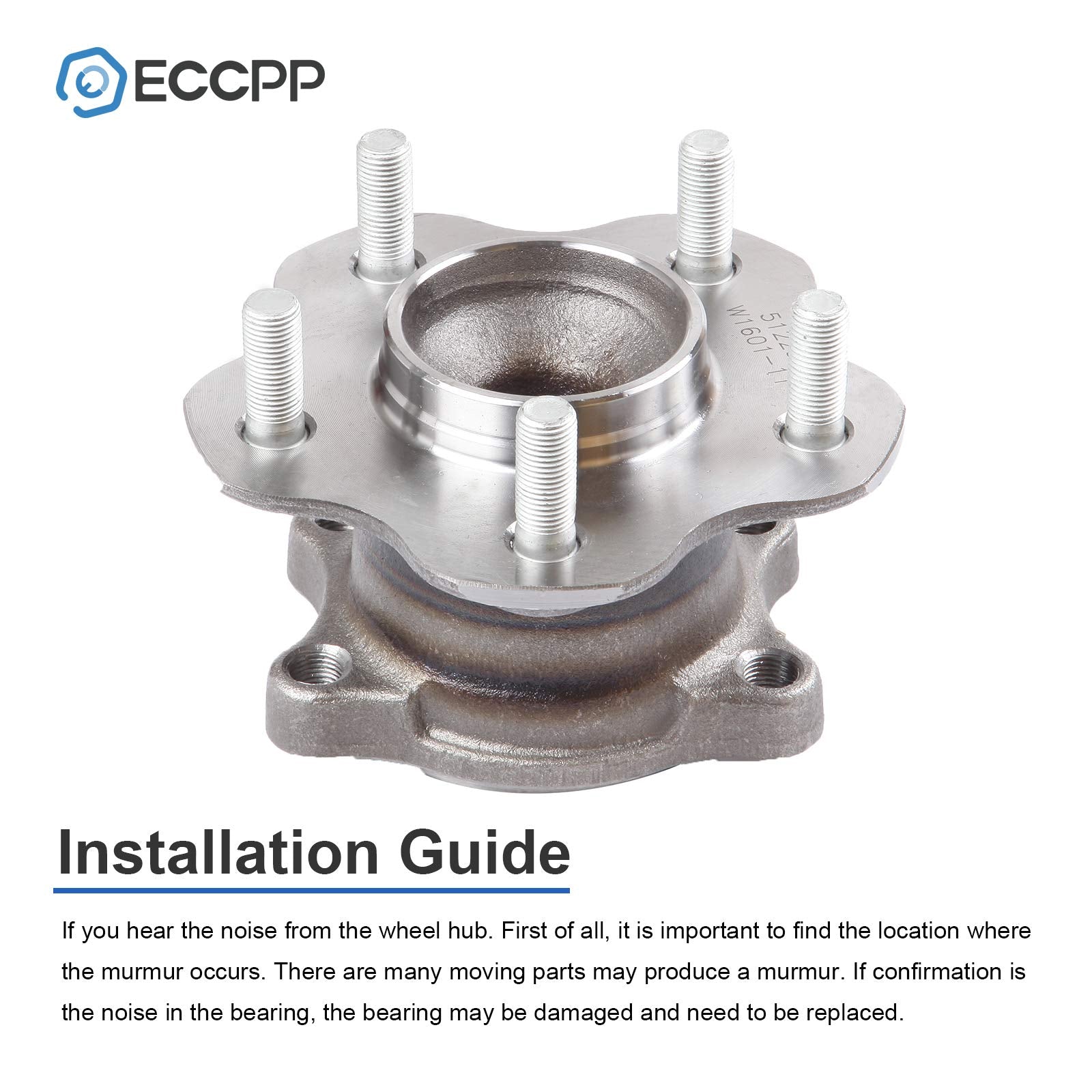 ECCPP Rear Wheel Bearing Hub Assembly 5 Lugs fit for Nissan Altima Maxima Questx 02 03 04 05 06 07 08 09 Compatible with 512292