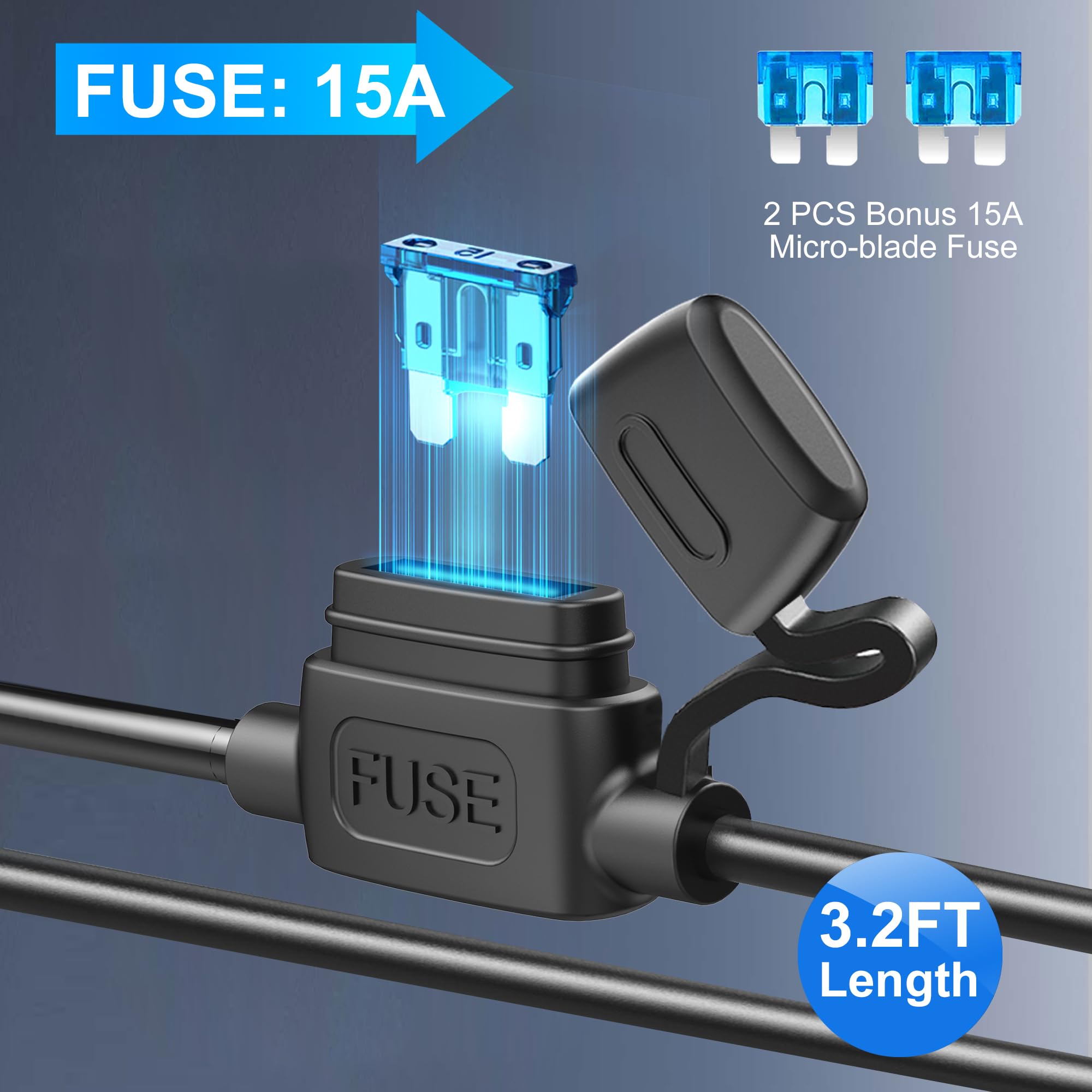 HURMAI Cigarette Lighter Splitter Adapter 216W 4 Socket Heavy Duty Truck Car USB Chager Multi Port with PD30W/QC3.0 Charge USB C