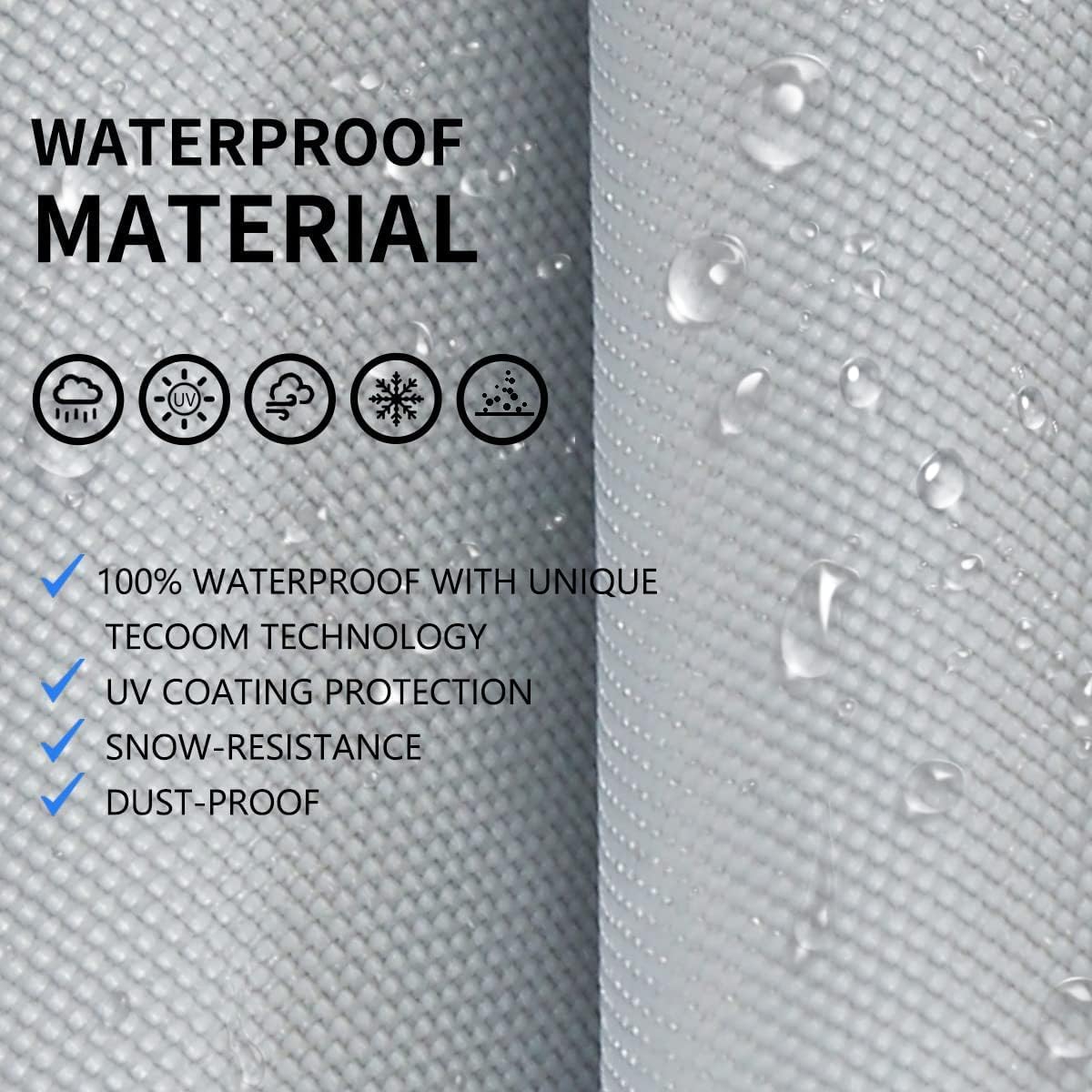 Tecoom Hard Shell Car Cover Waterproof Uv-Proof Windproof For All Weather Indoor Outdoor Without Door Zipper & Mirror Pockets Fi