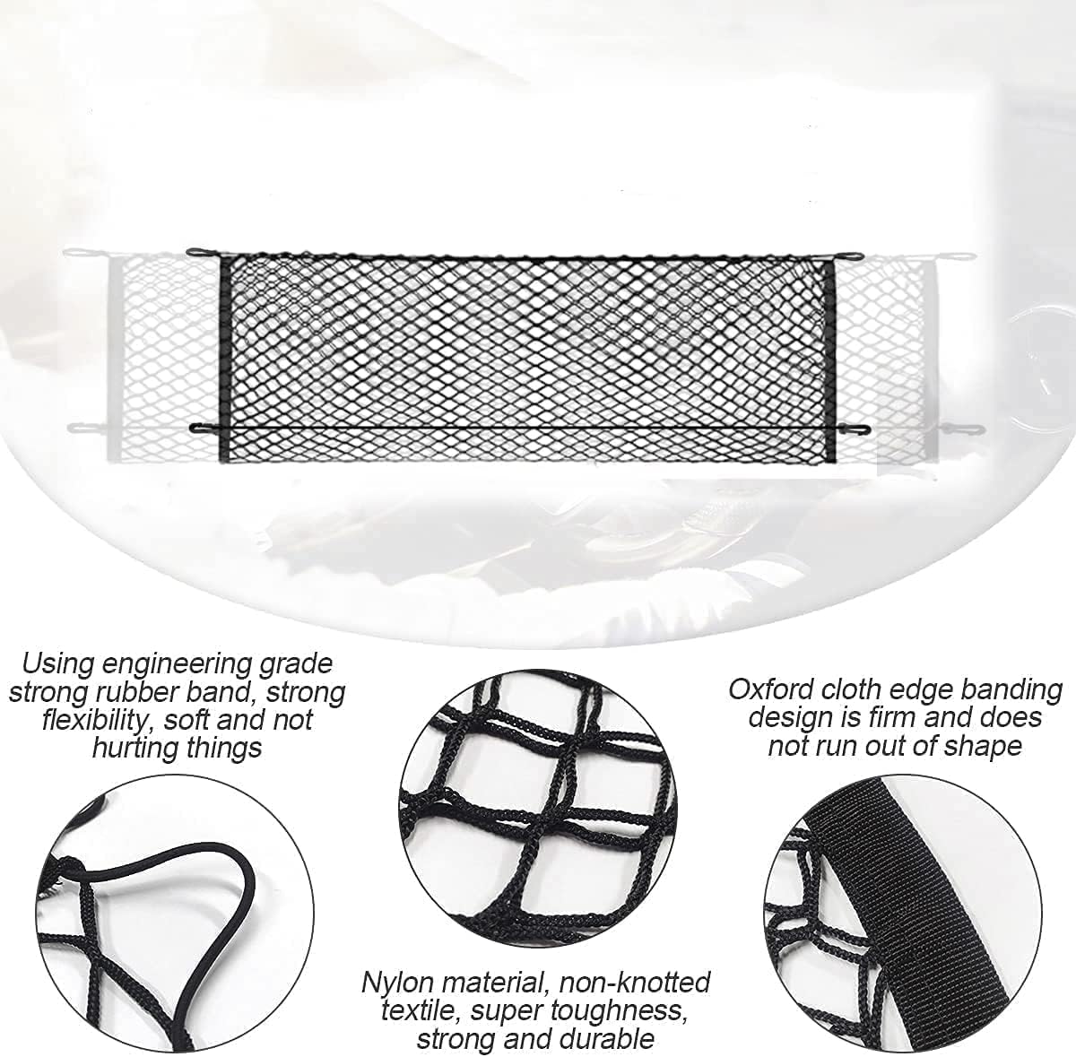 Rear Trunk Cargo Net Compatible With Hyundai Santa Fe 2013 To 2021 2022 2023 2024 2025