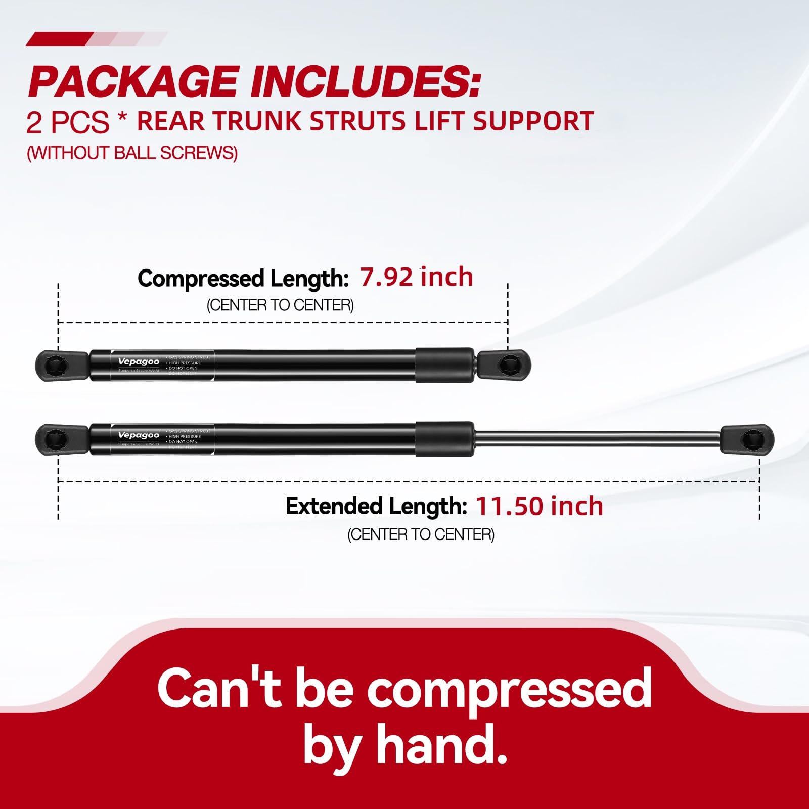 Vepagoo 6802 Trunk Struts Rear Liftgate Tailgate Compatible With 2014-2021 Infiniti Q50 Gas Shock Lift Supports Spring, Trunk Ha