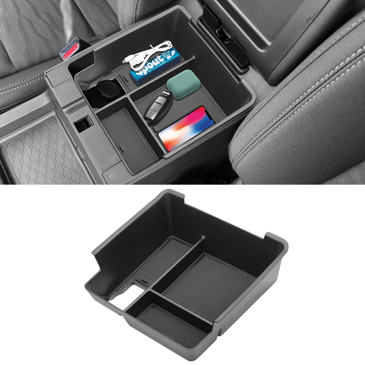 Jaronx Compatible with 2022 2023 2024 Nissan Frontier Center Console Organizer Tray,Armrest Storage Box Organizer for Nissan Fro
