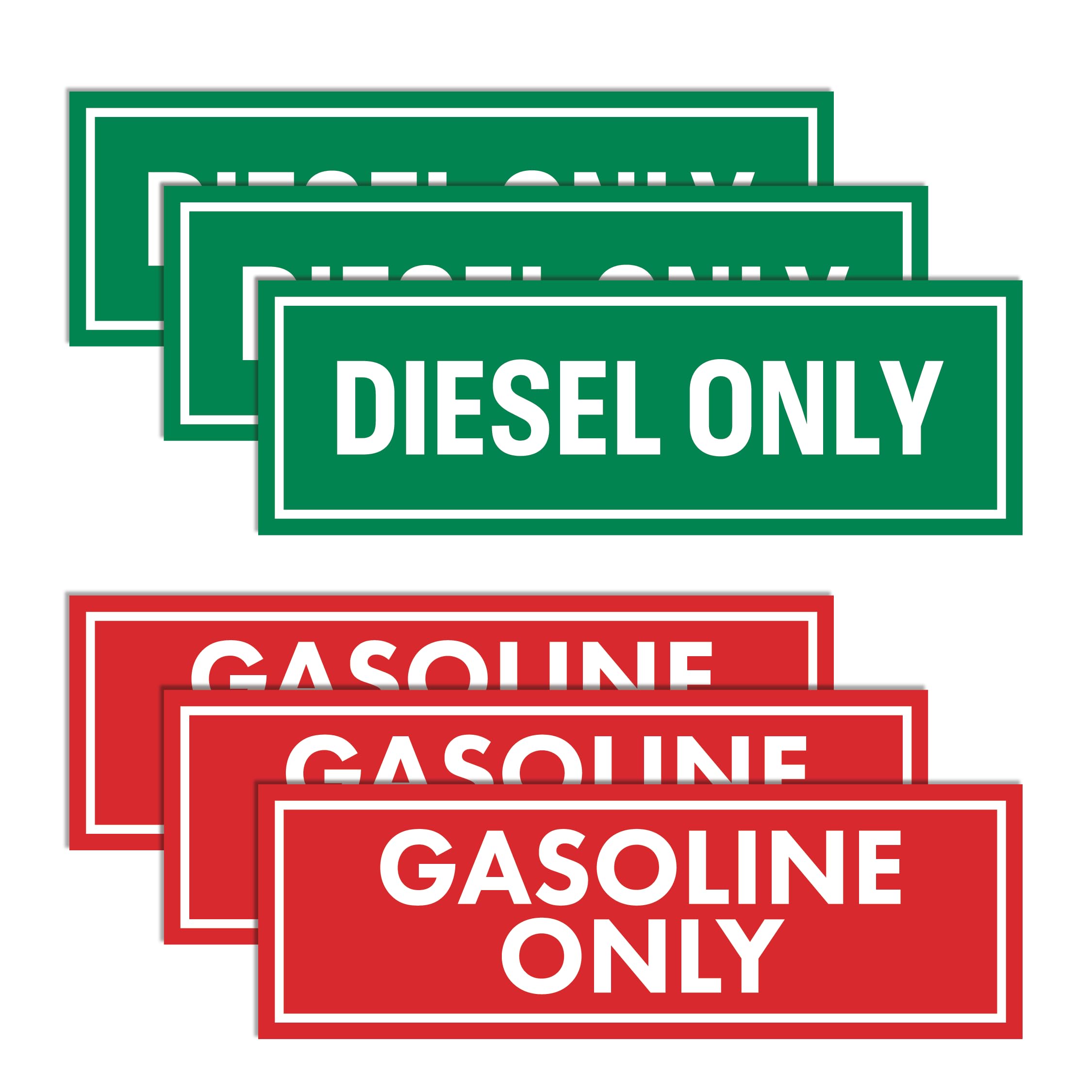 Sutter Signs 6Pc Diesel Only & Gasoline Only Stickers For Fuel Tank | Weatherproof Adhesive Decals For Trucks, Tractors, Fuel Ca