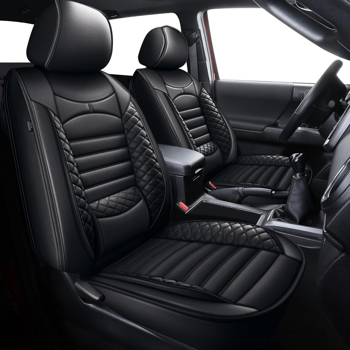 AOMSAZTO Front Seat Covers Fit for 2016-2024 2025 Toyota Tacoma Truck Crew Cab and Extended Cab Custom Leather Truck Seat Covers