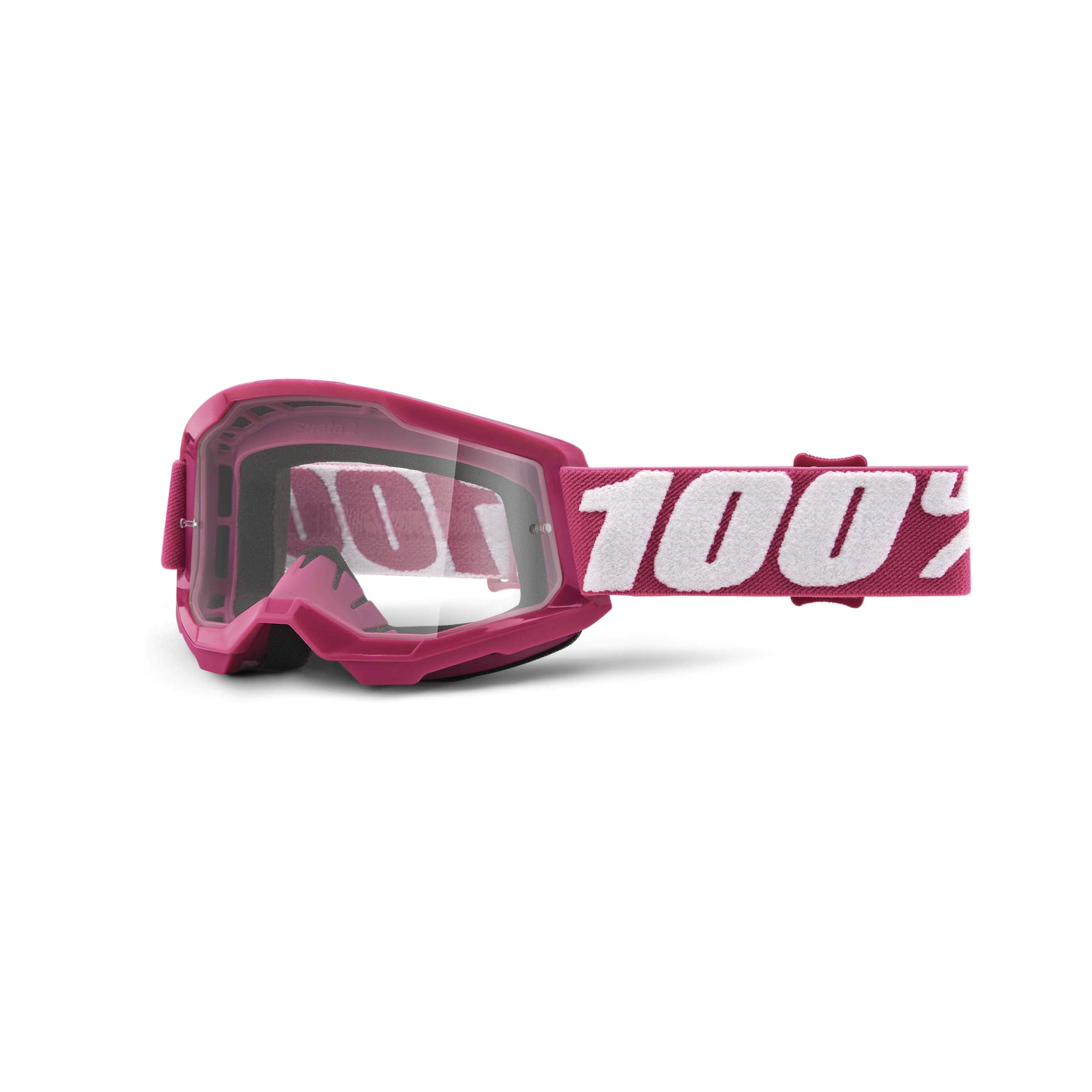 100% Strata 2 Youth Motocross & Mountain Bike Goggles - Mx And Mtb Racing Protective Eyewear (Fletcher - Clear Lens)