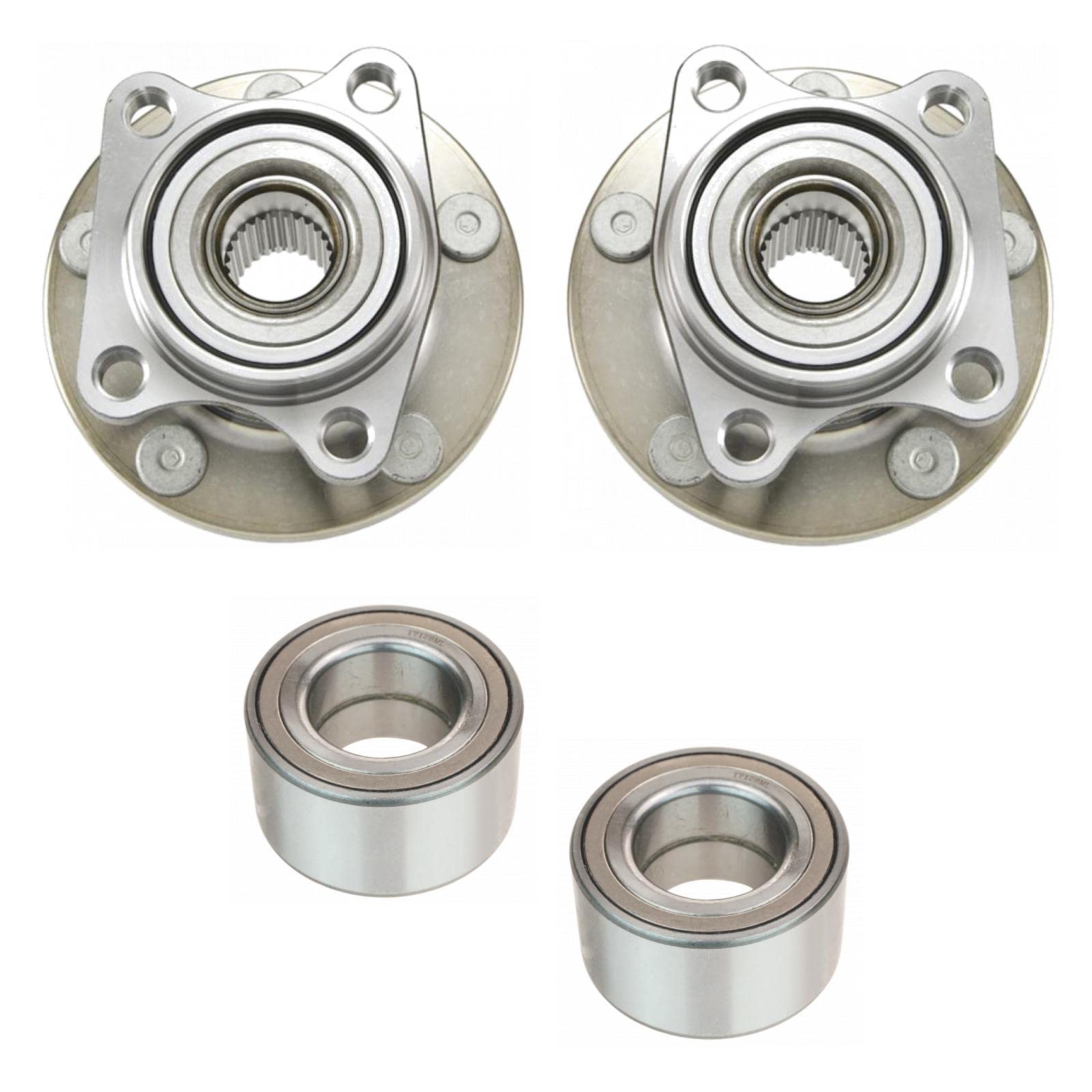 Trq Wheel Hub Bearings Assembly Set Compatible With 2007-2010 Ford Edge Lincoln Mkx