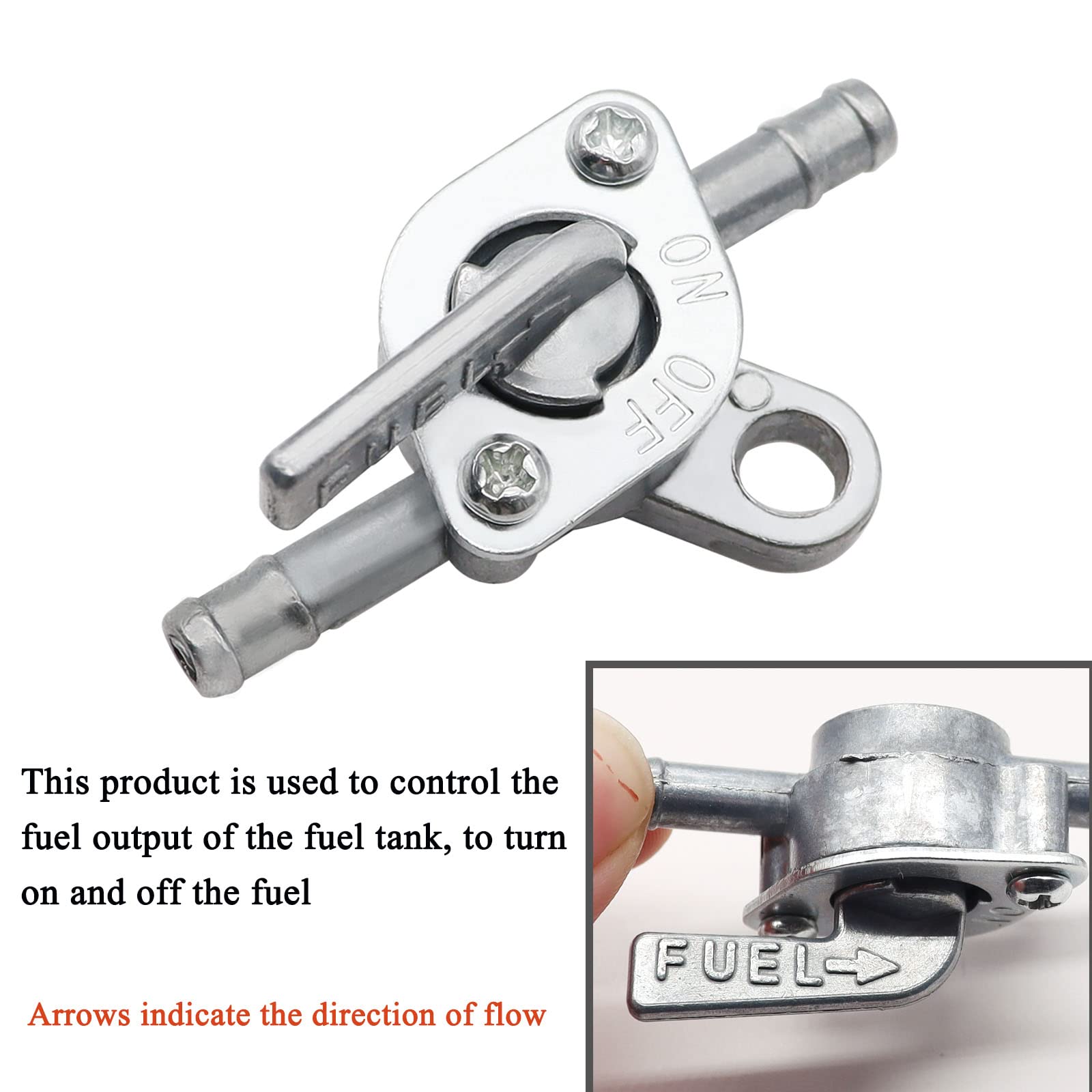 Taiss 3/16'' Inline Gas Fuel Petcock On-Off Switch Shut Off Valve .Suitable For Motorcycles 50cc 70cc 80cc 110cc 125cc 150cc ATV