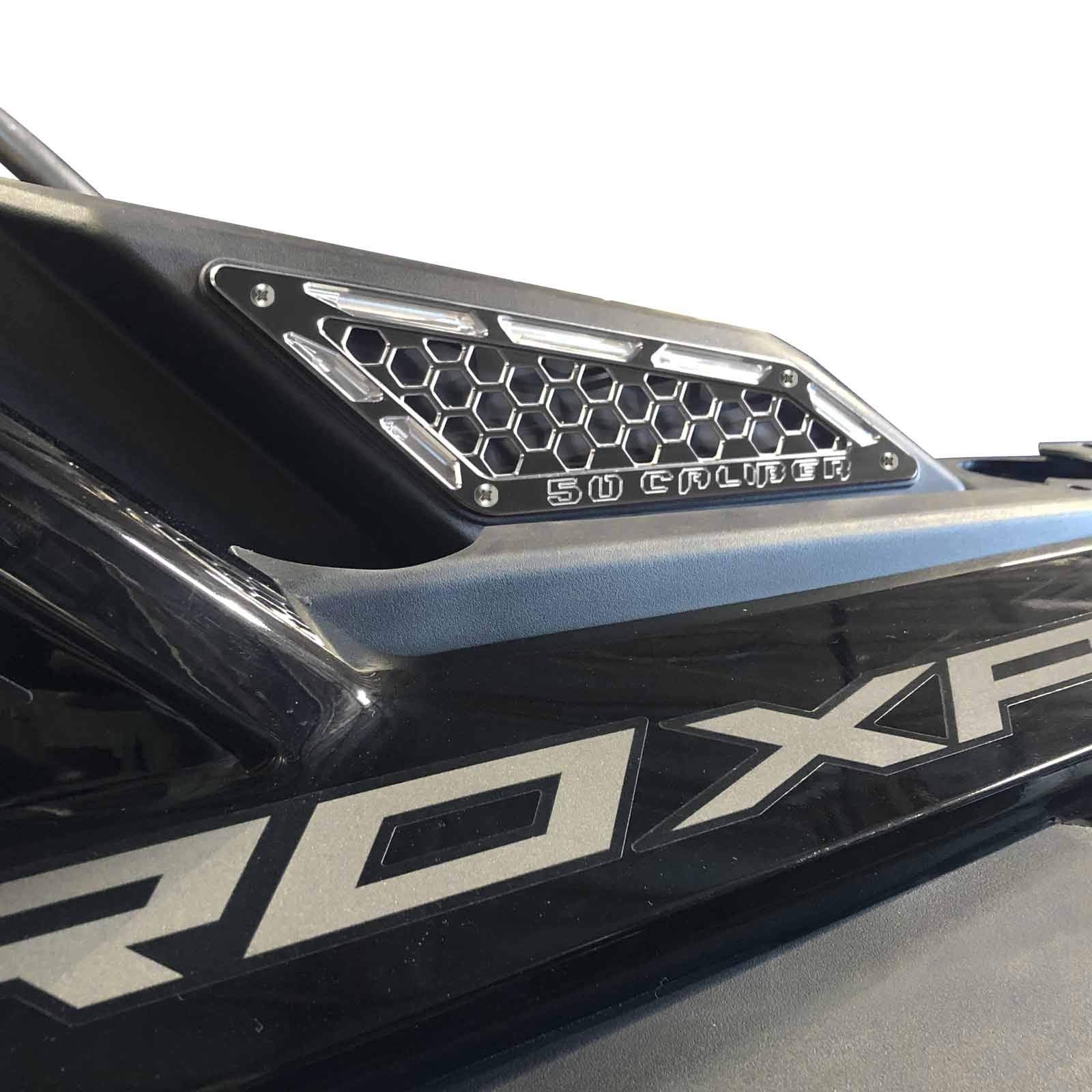 Black 50 Caliber Racing Custom Cnc Billet Air Intake Grille Bezels Fits Polaris Rzr Pro Xp Fits 2 And 4 Seat Models 2020+