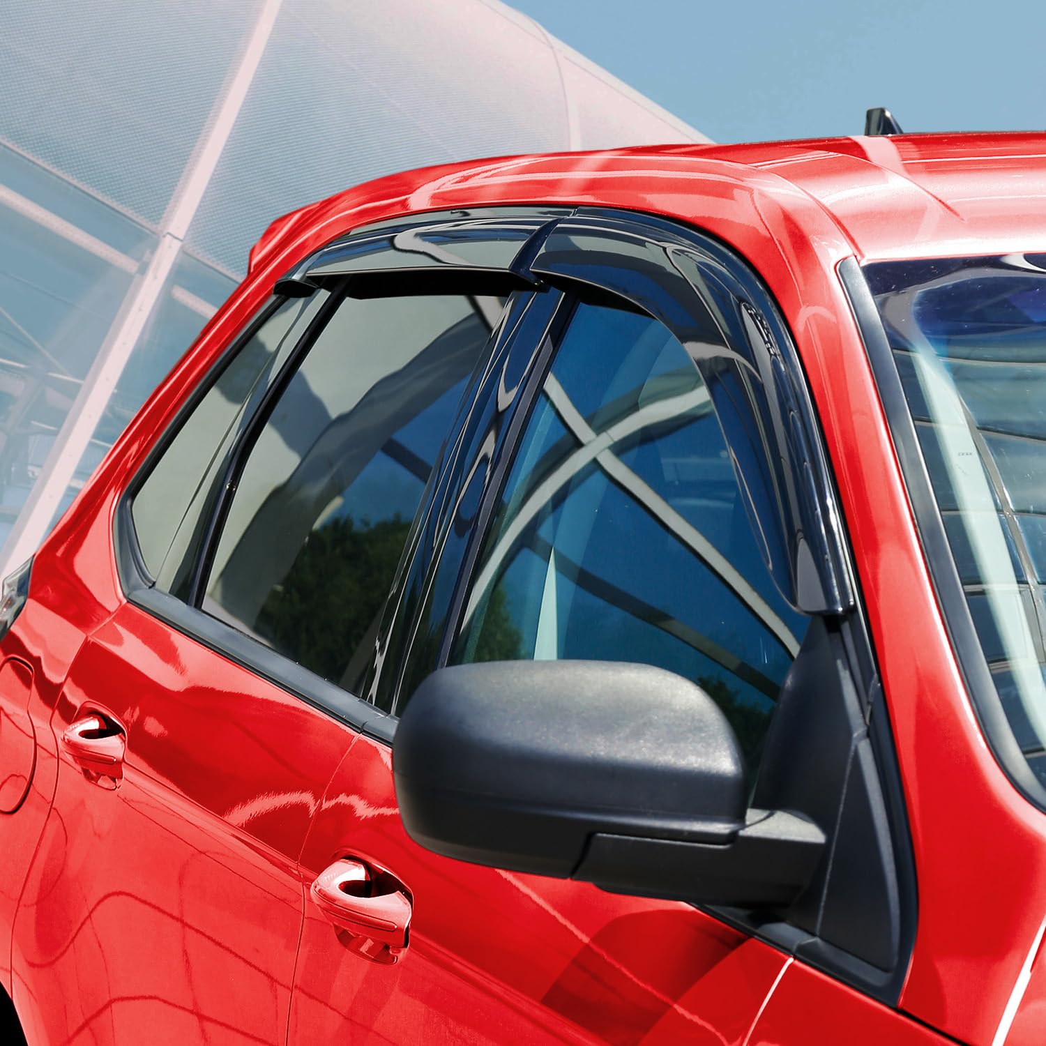Voron Glass Tape-On Extra Durable Rain Guards For Ford Edge 2015-2025, Window Deflectors, Vent Window Visors, 6 Pieces - 100443
